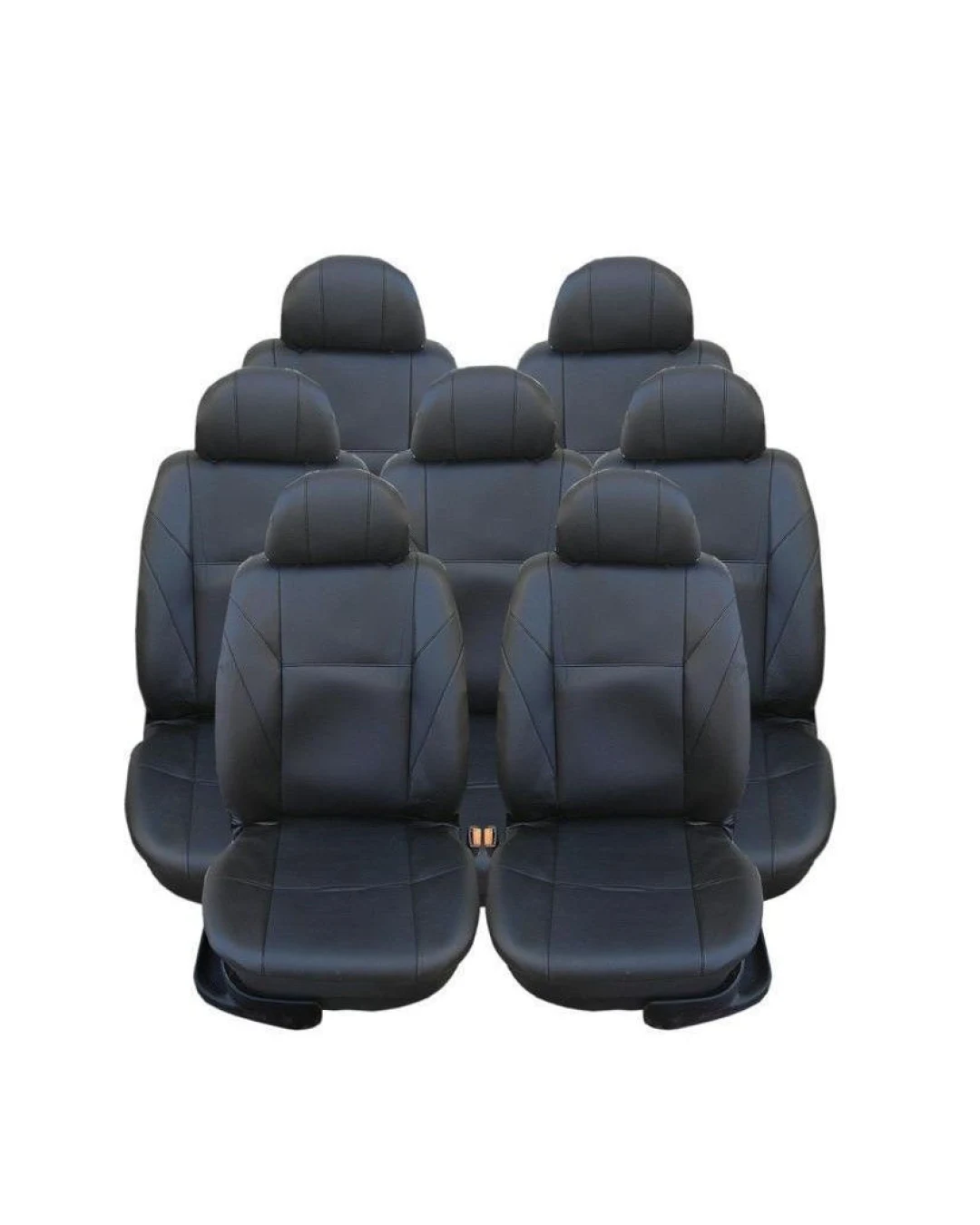 Калъфи тапицерия за VW Touran, Sharan, Ford Galaxy, Citroen C8, Peugeot 307SW, Citroen C4 Grand Picasso, Peugeot 806, 807, Еко кожа, Черен