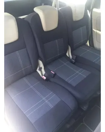 Калъфи за VW Touran, Sharan, Ford Galaxy, Citroen C8, Peugeot 307SW, Citroen C4 Grand Picasso, Peugeot 806, 807 - Черни с бял шев