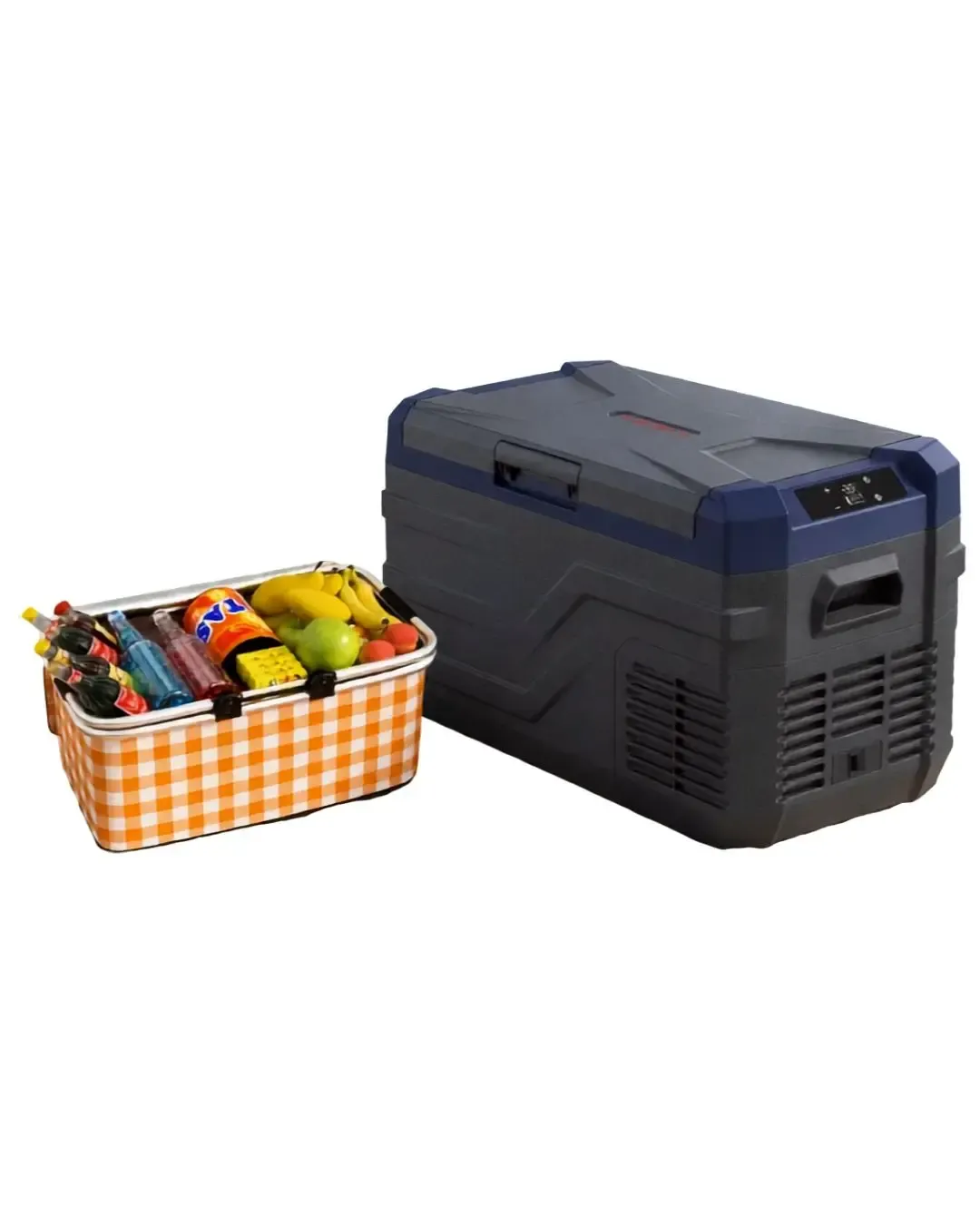 Къмпинг комплект SMART компресорен хладилник и фризер за кола 26.8L (12V/24V/220V) и термо кошница 30L