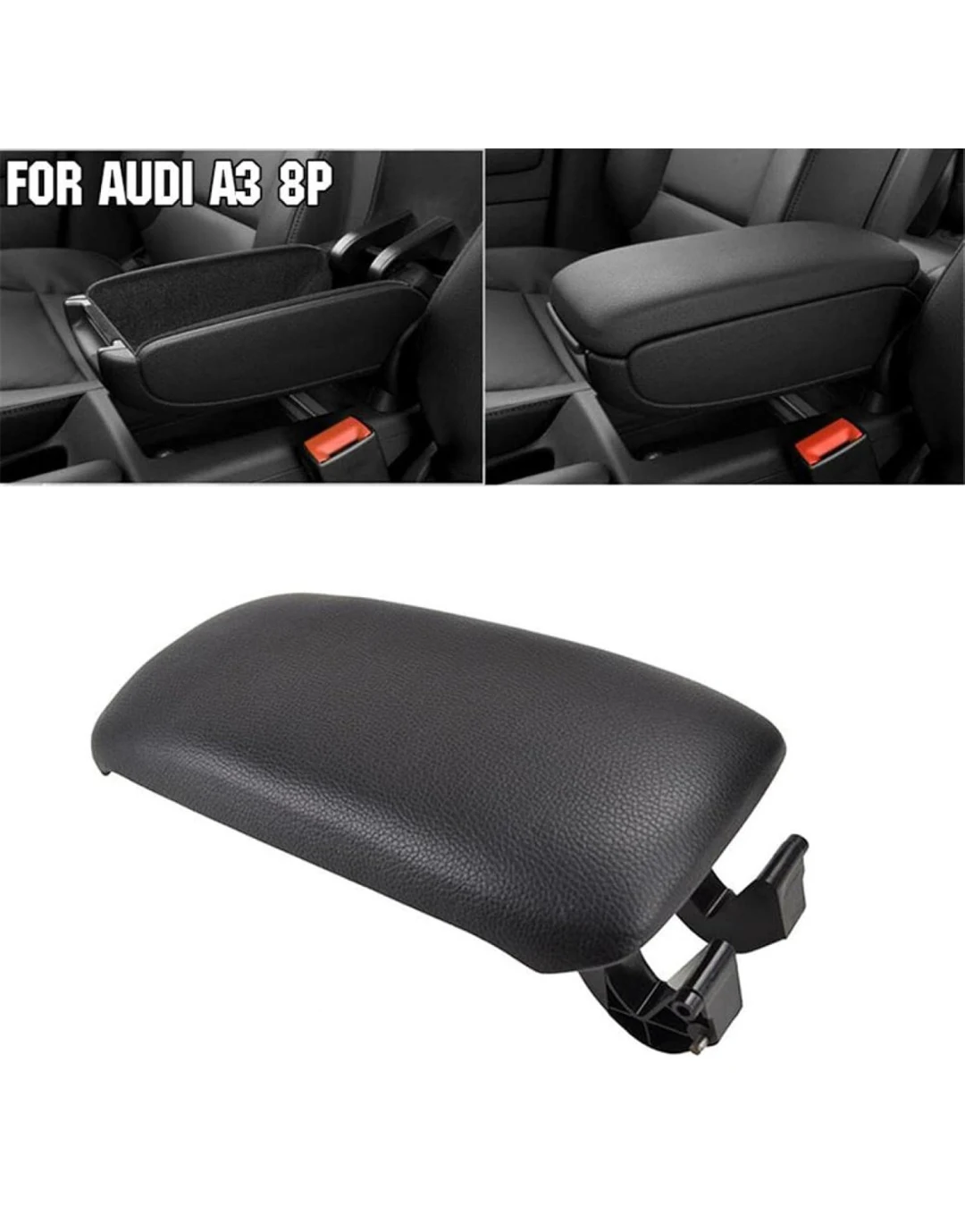 Капак за подлакътник за AUDI A3 8P 2003-2012г. с черно кожено покритие