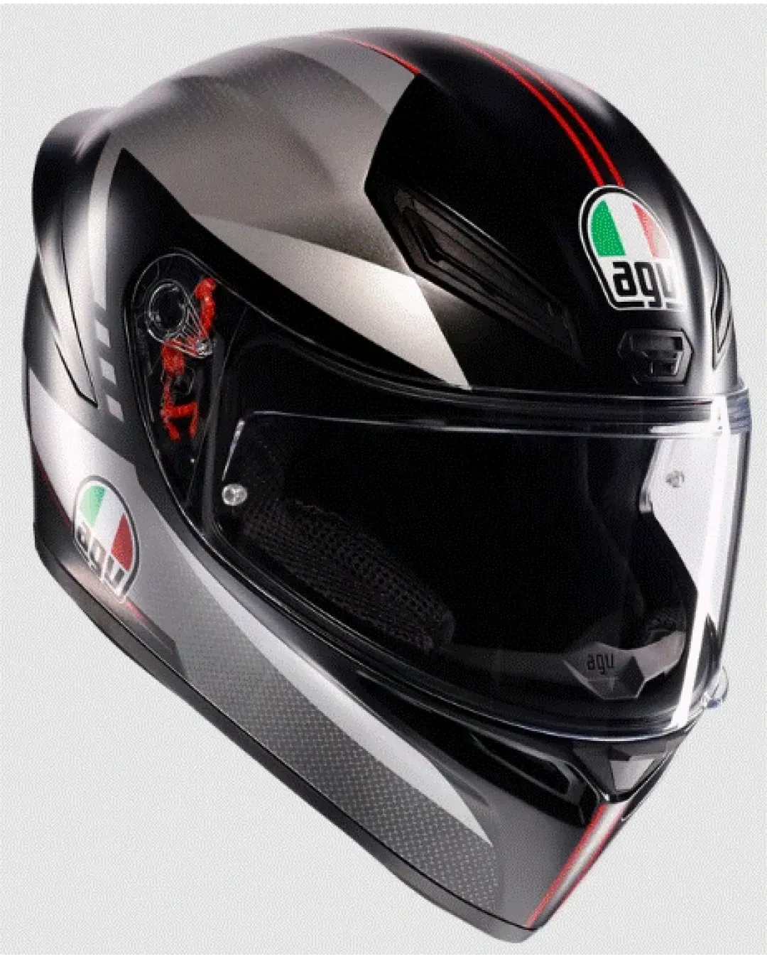 Каска AGV K1 S LAP MATT BLACK/GREY/RED
