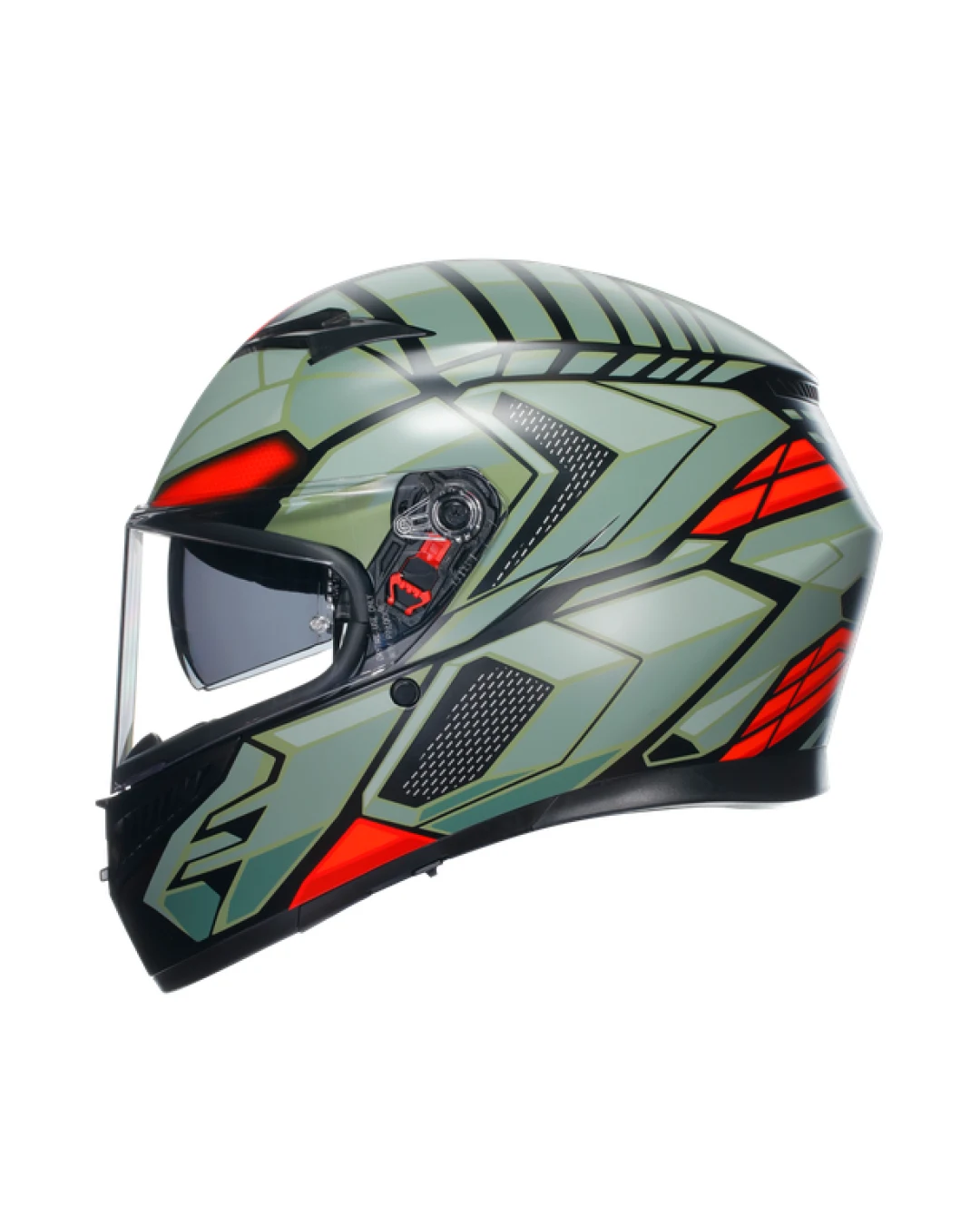 КАСКА  AGV K3 - DECEPT MATT BLACK/GREEN/RED