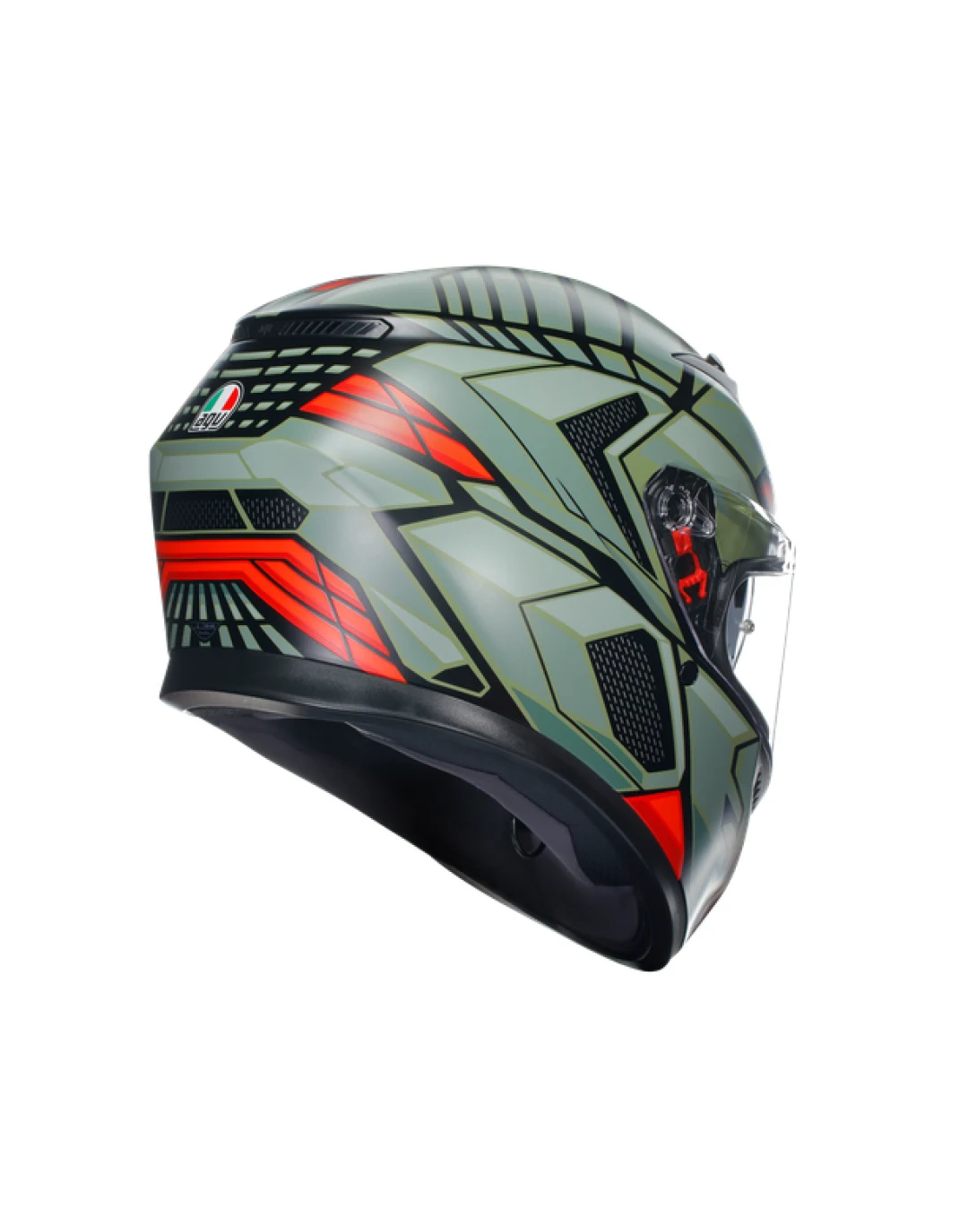 КАСКА  AGV K3 - DECEPT MATT BLACK/GREEN/RED
