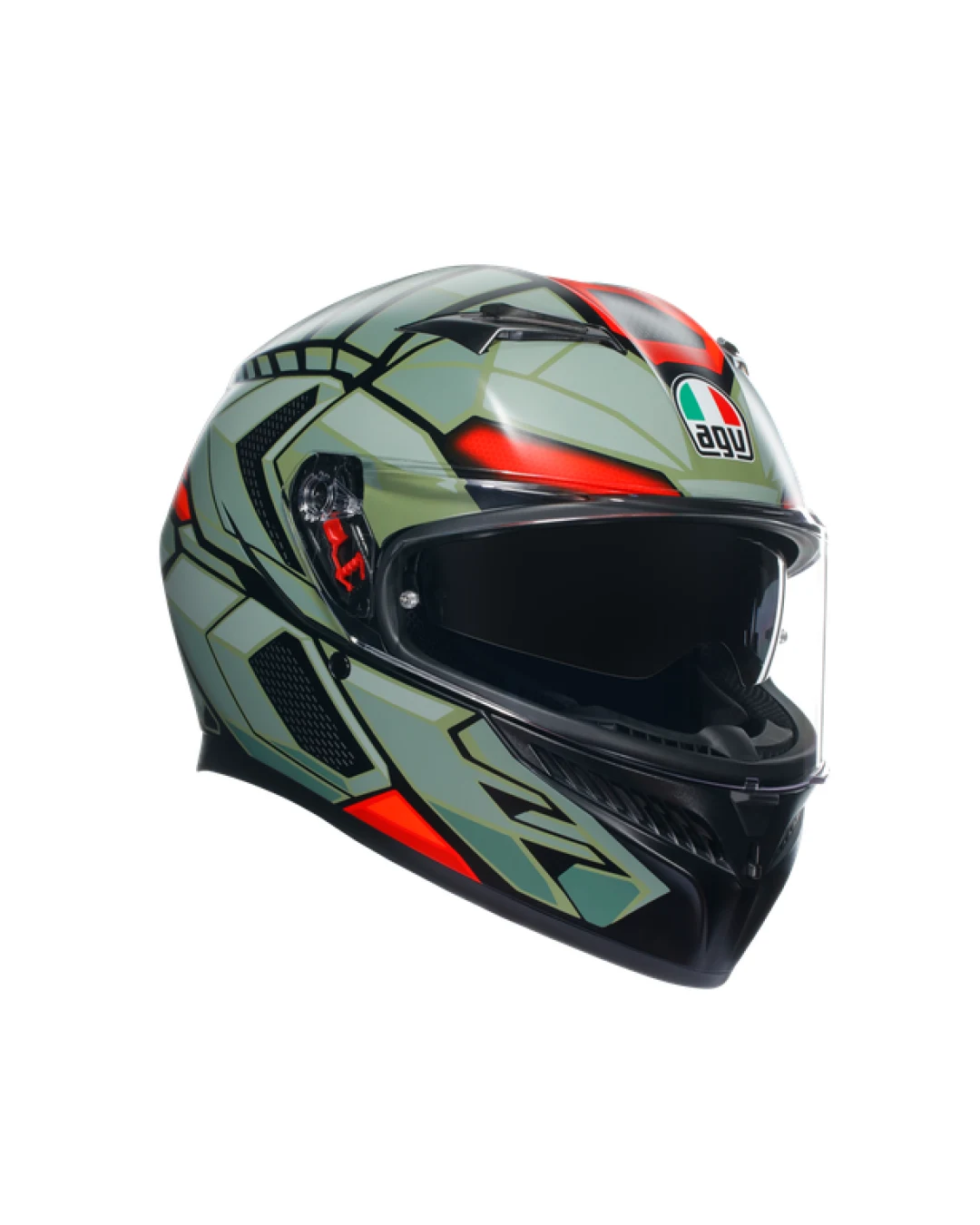 КАСКА  AGV K3 - DECEPT MATT BLACK/GREEN/RED