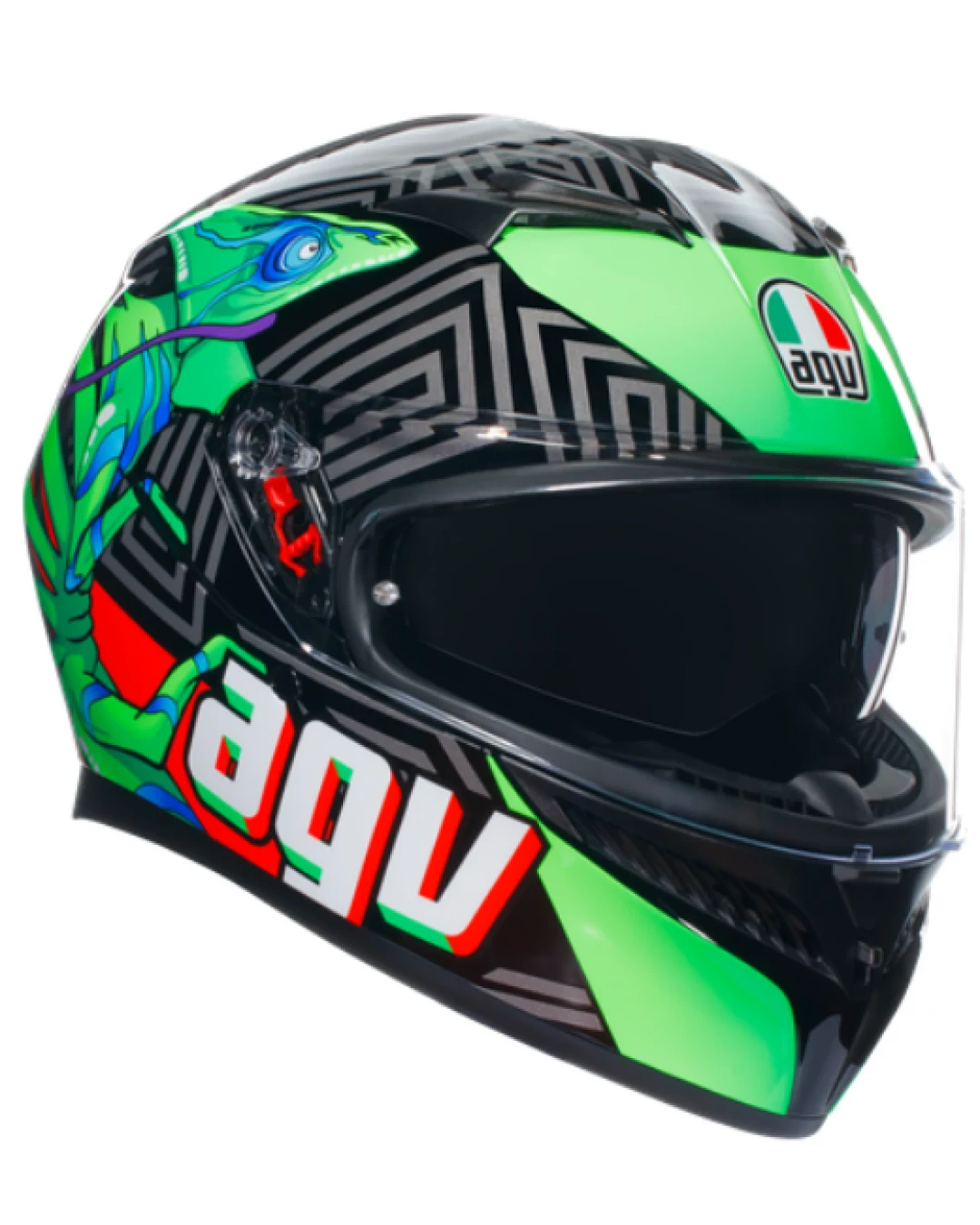 КАСКА AGV K3 - KAMALEON BLACK/RED/GREEN