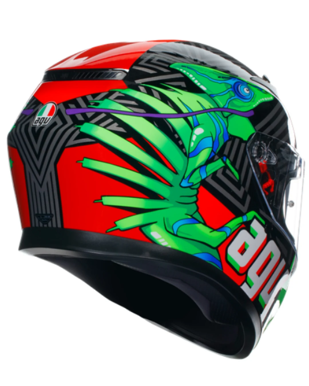 КАСКА AGV K3 - KAMALEON BLACK/RED/GREEN