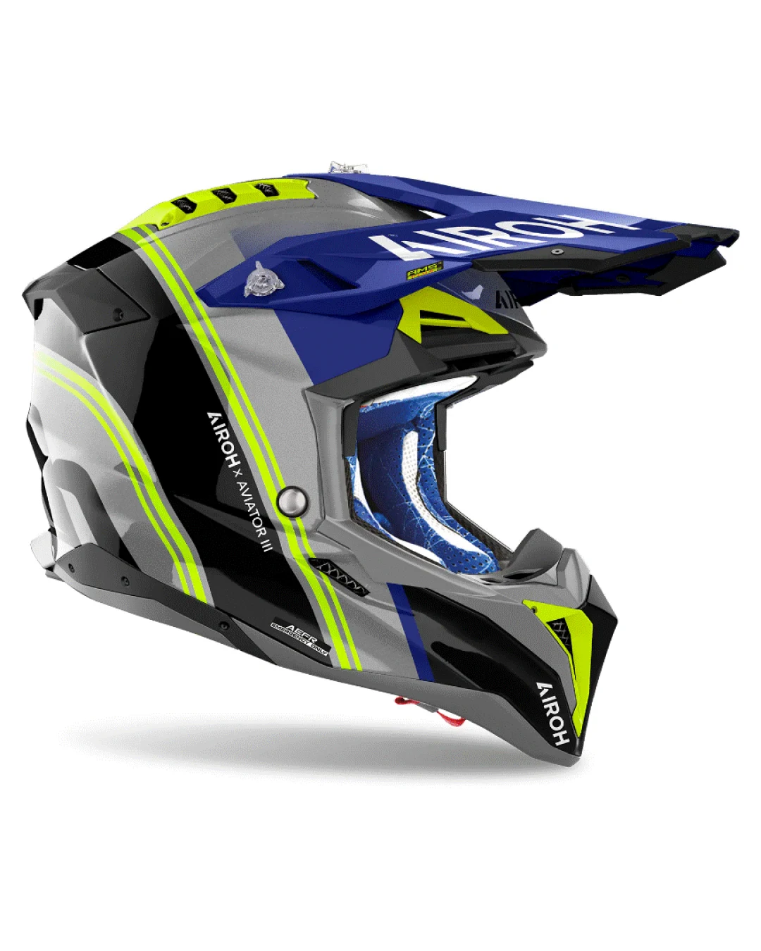 Каска AIROH AVIATOR 3 HIMA BLUE YELLOW