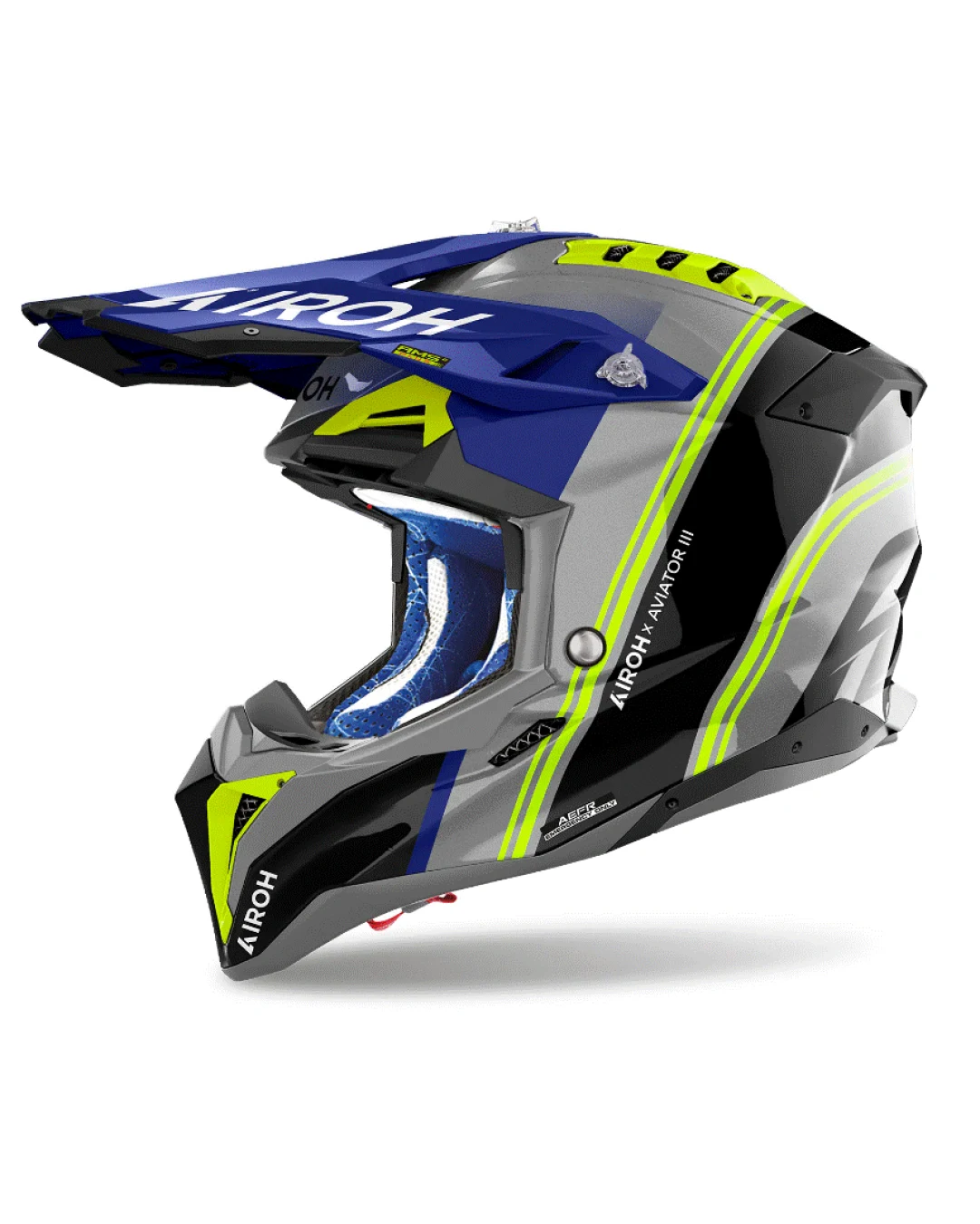 Каска AIROH AVIATOR 3 HIMA BLUE YELLOW