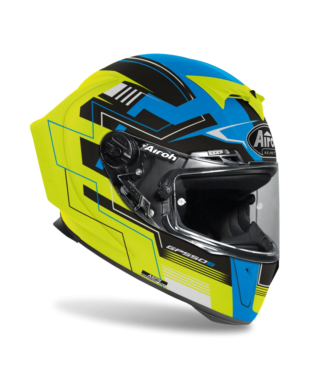 КАСКА AIROH GP550 S CHALLENGE BLUE/YELLOW MATT