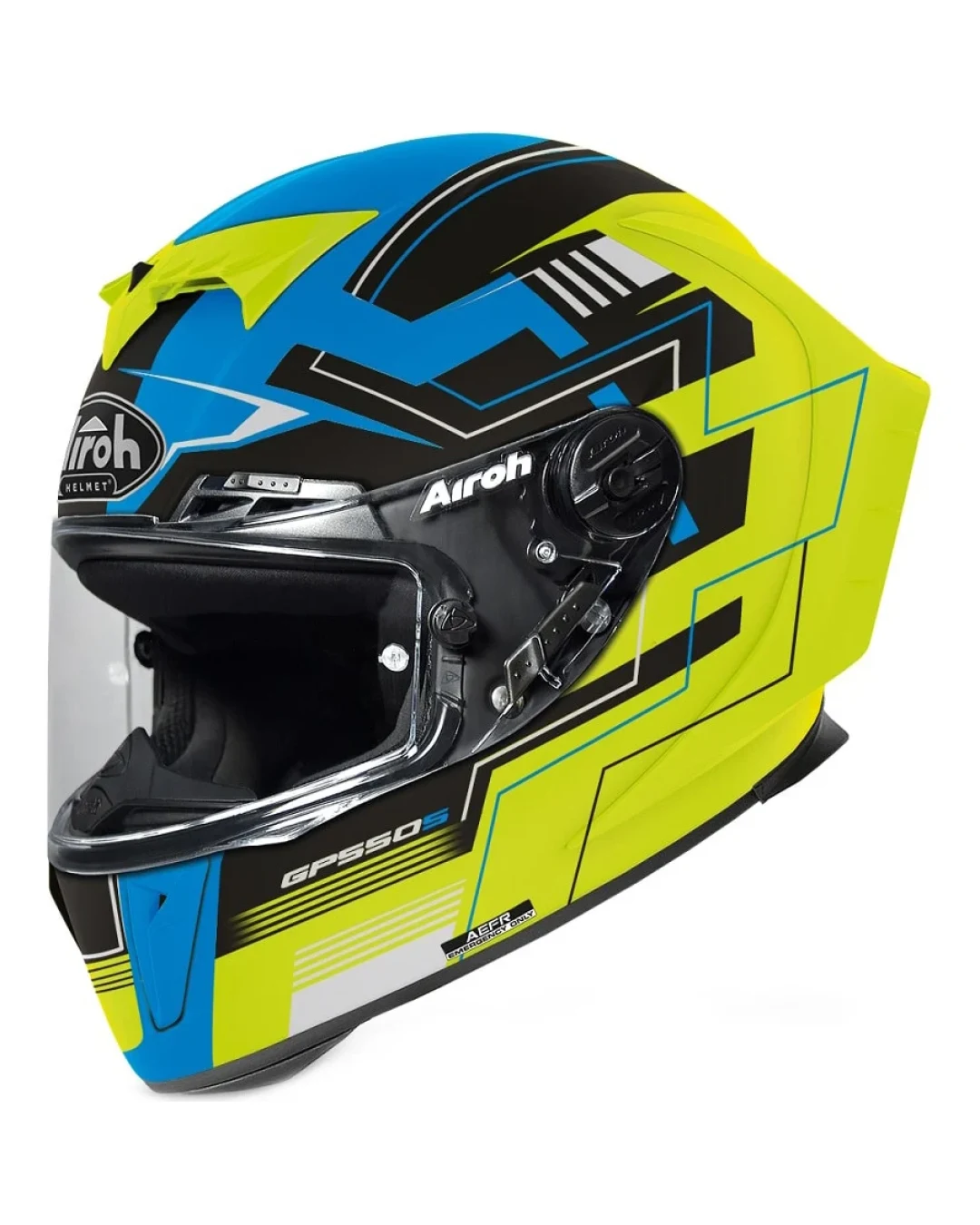 КАСКА AIROH GP550 S CHALLENGE BLUE/YELLOW MATT