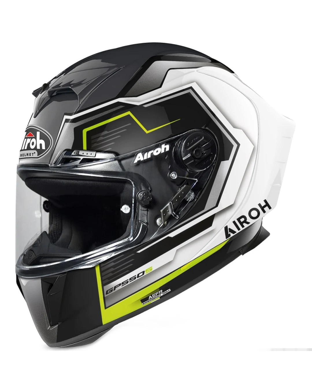 КАСКА AIROH GP550 S RUSH WHITE/YELLOW