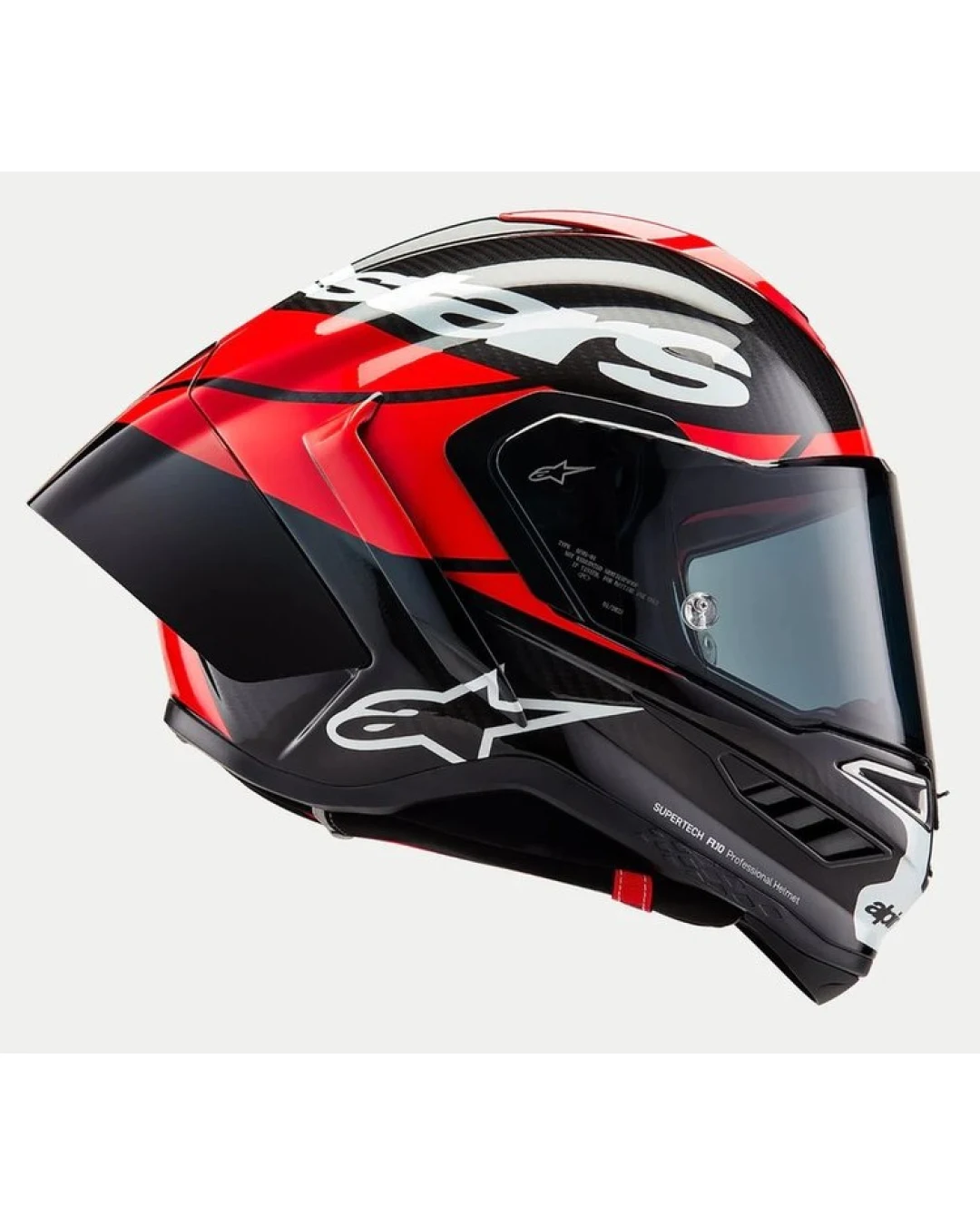 Каска ALPINESTARS Supertech R10 Team Black/Carb/Fluo Red/White