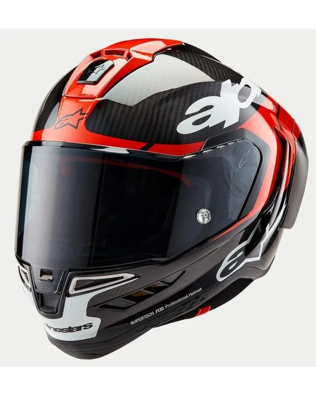 Каска ALPINESTARS Supertech R10 Team Black/Carb/Fluo Red/White