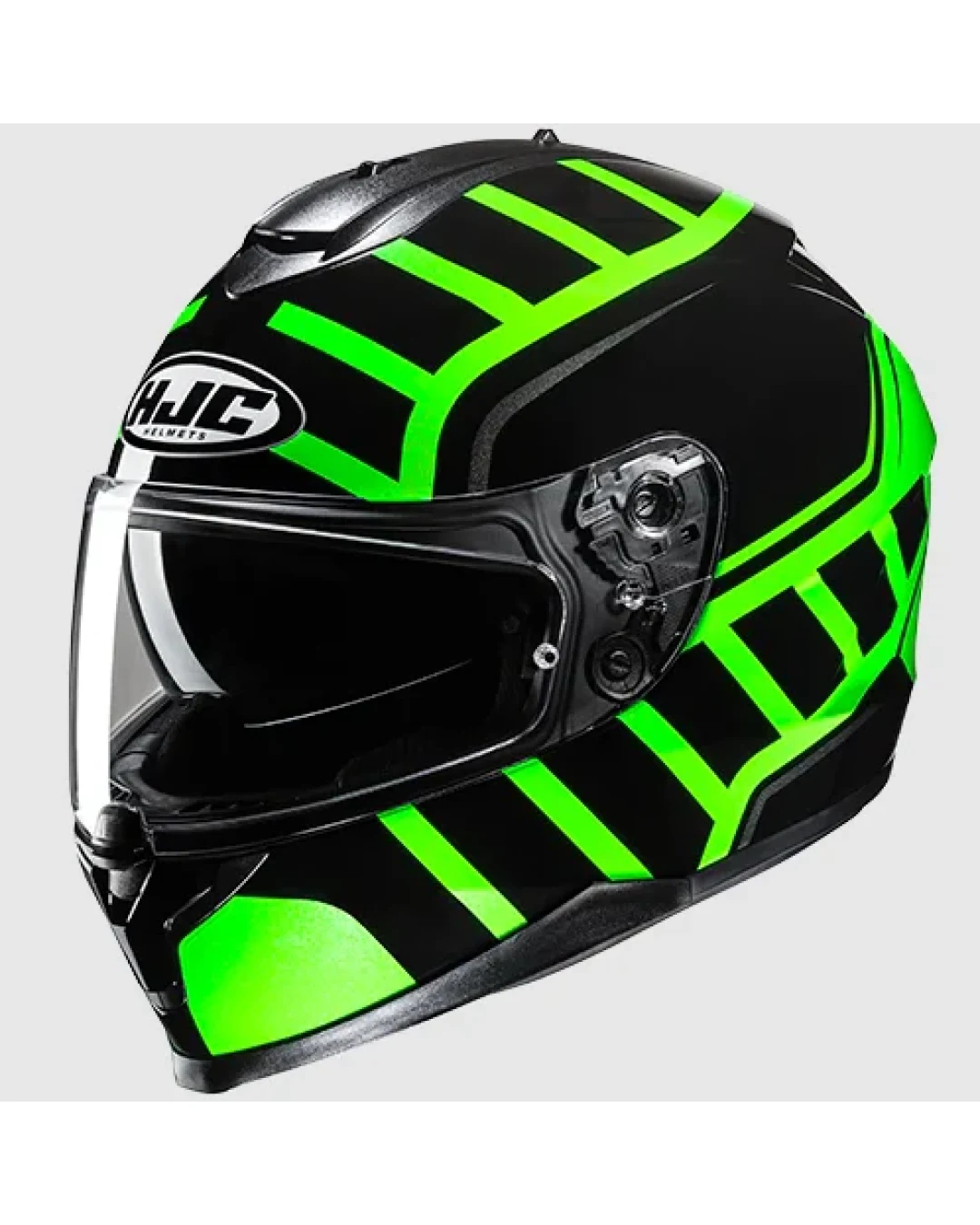 Каска HJC C70N HOLT BLACK/GREEN