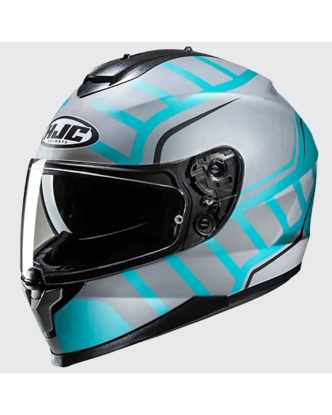 Каска HJC C70N HOLT SILVER/TURQUOISE