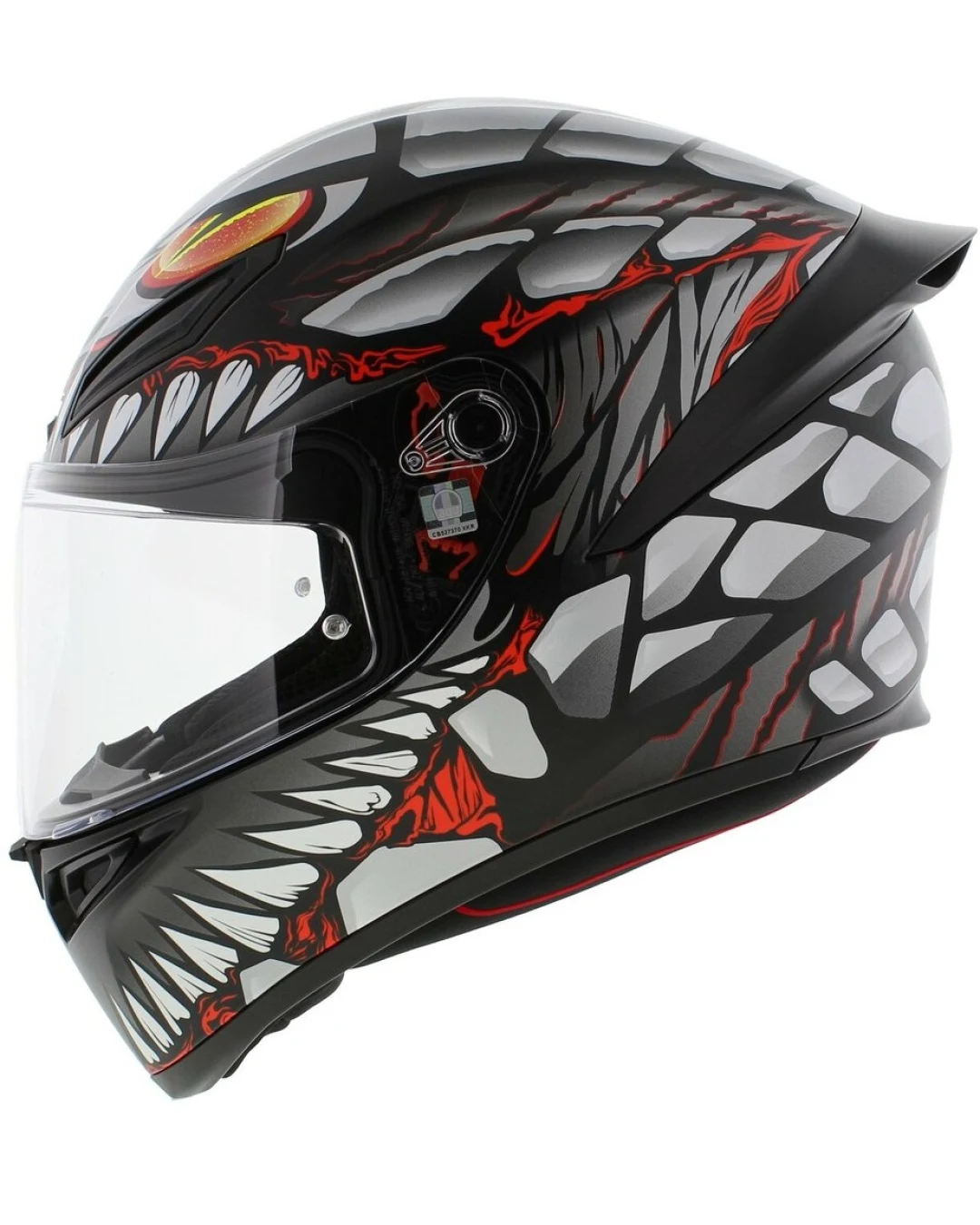 КАСКА K1 S E2206 - LYZARD MATT BLACK/GREY/RED