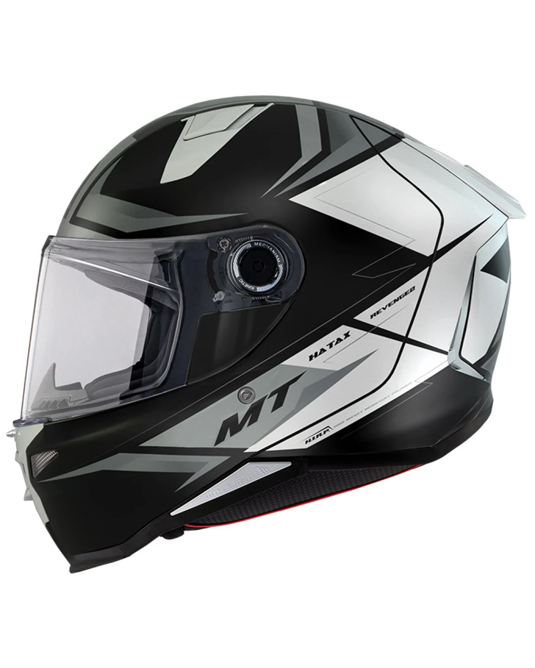 Каска MT REVENGE 2 S HATAX B2 BLACK/GREY/WHITE GLOSS