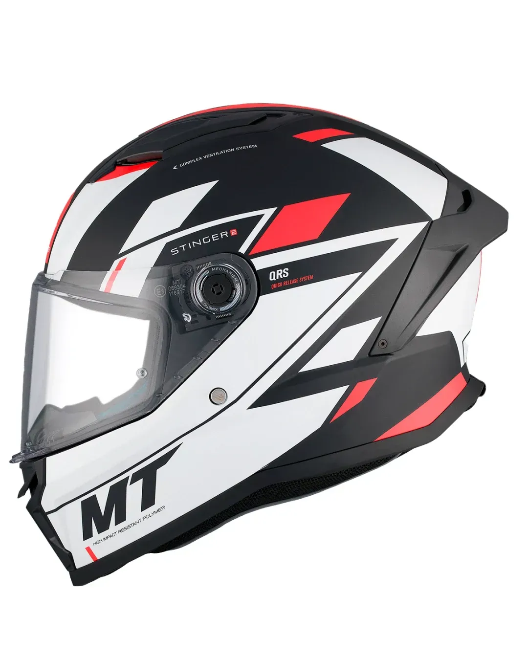 Каска MT STINGER 2 ZIVZE B5 MATT BLACK/WHITE/RED