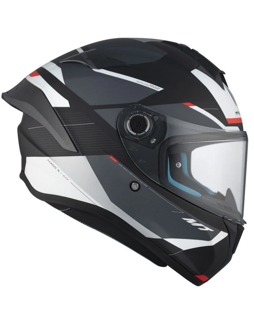 Каска MT TARGO S KAY B2 MATT BLACK/WHITE/RED
