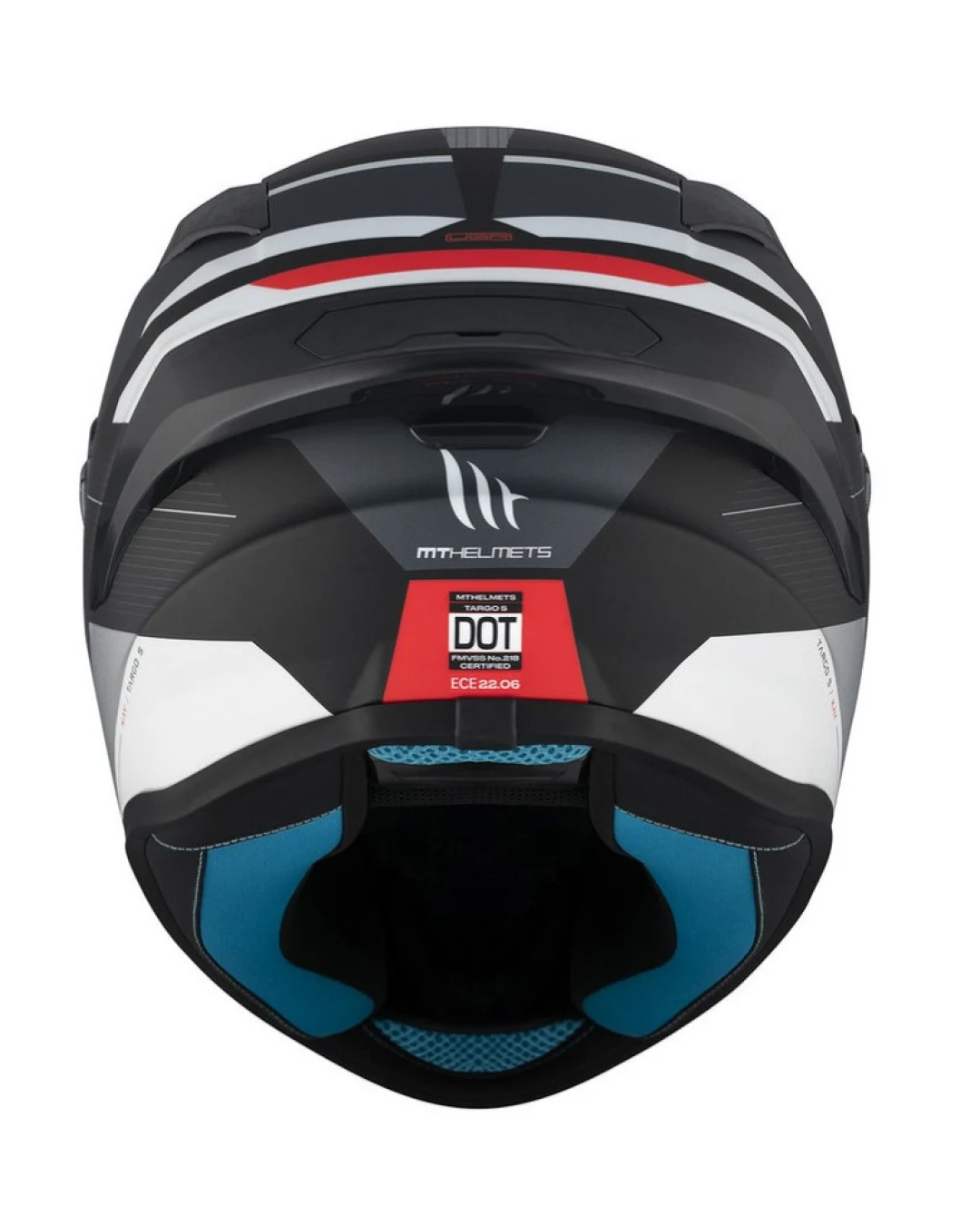 Каска MT TARGO S KAY B2 MATT BLACK/WHITE/RED