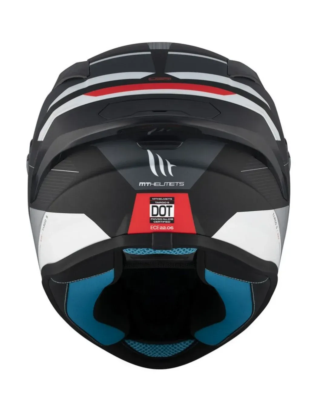 Каска MT TARGO S KAY B2 MATT BLACK/WHITE/RED