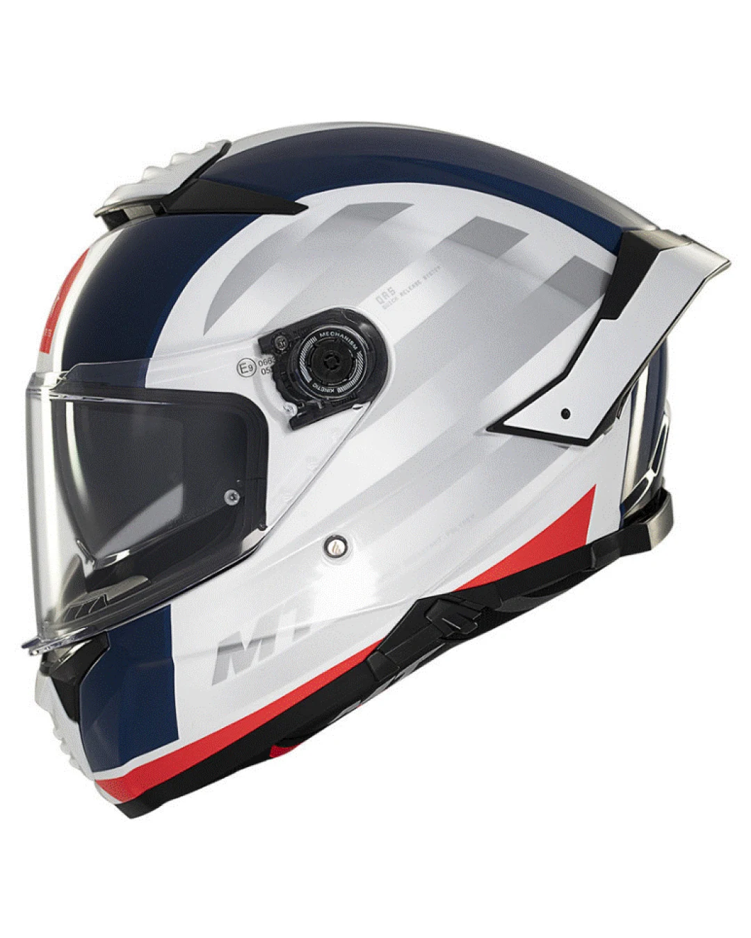 Каска MT THUNDER 4 SV TREADS C7 GLOSS WHITE/BLUE/RED