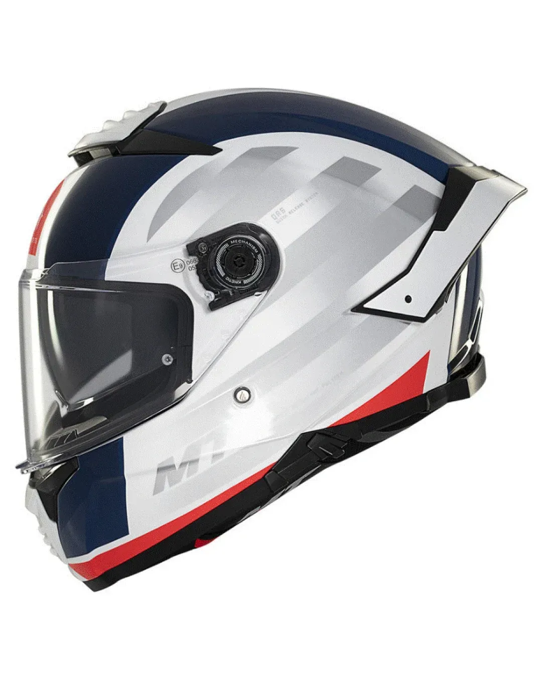 Каска MT THUNDER 4 SV TREADS C7 GLOSS WHITE/BLUE/RED