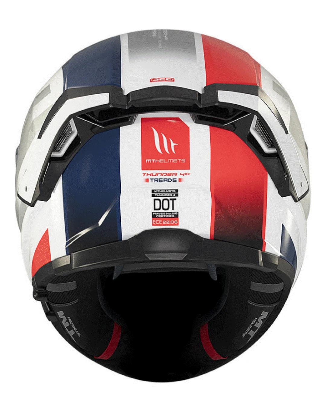 Каска MT THUNDER 4 SV TREADS C7 GLOSS WHITE/BLUE/RED