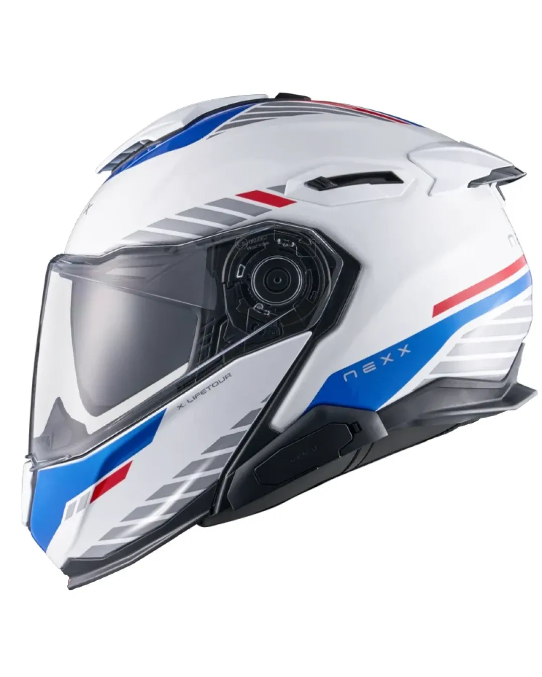 Модуларна каска NEXX X.LIFETOUR Globe White Blue 