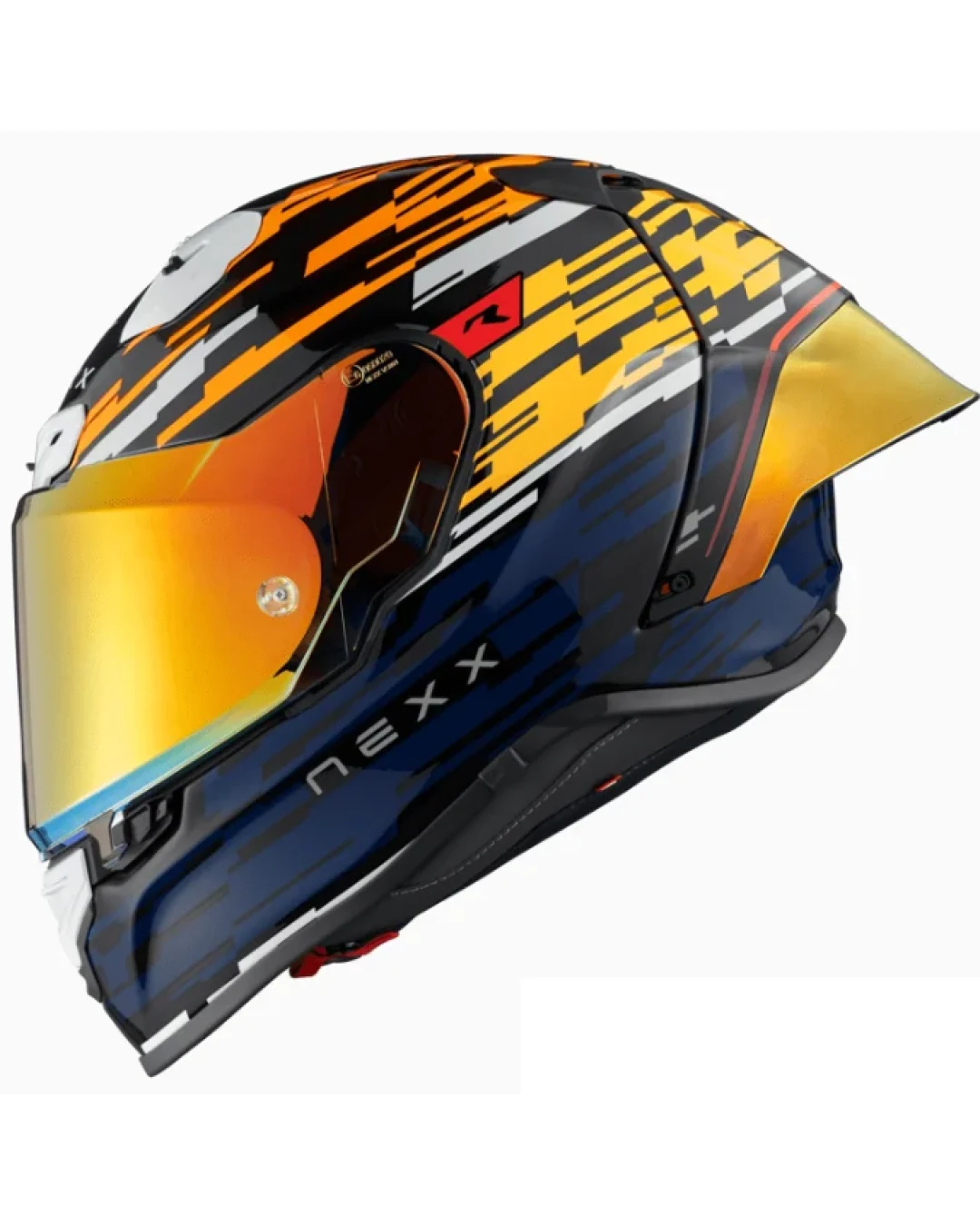 Каска NEXX X.R3R GLITCH RACER ORANGE BLUE