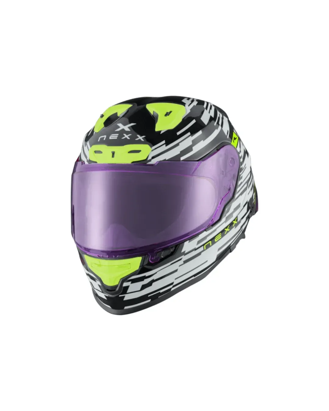 Каска NEXX X.R3R GLITCH RACER WHITE/NEON