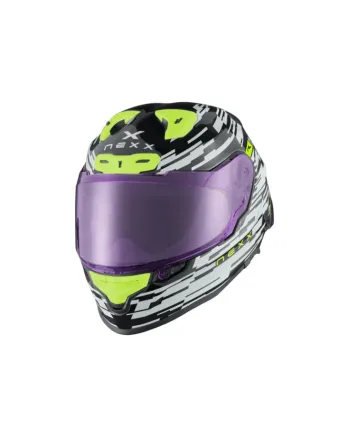 Каска NEXX X.R3R GLITCH RACER WHITE/NEON