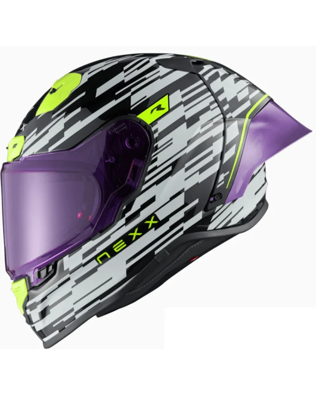 Каска NEXX X.R3R GLITCH RACER WHITE/NEON