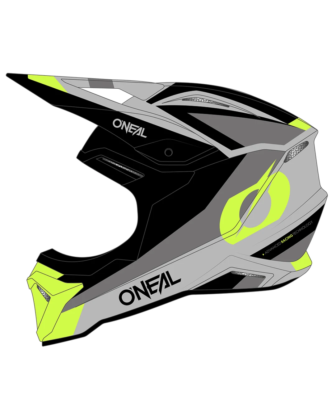 Каска O'NEAL 1SERIES STREAM BLACK/NEON YELLOW V.24