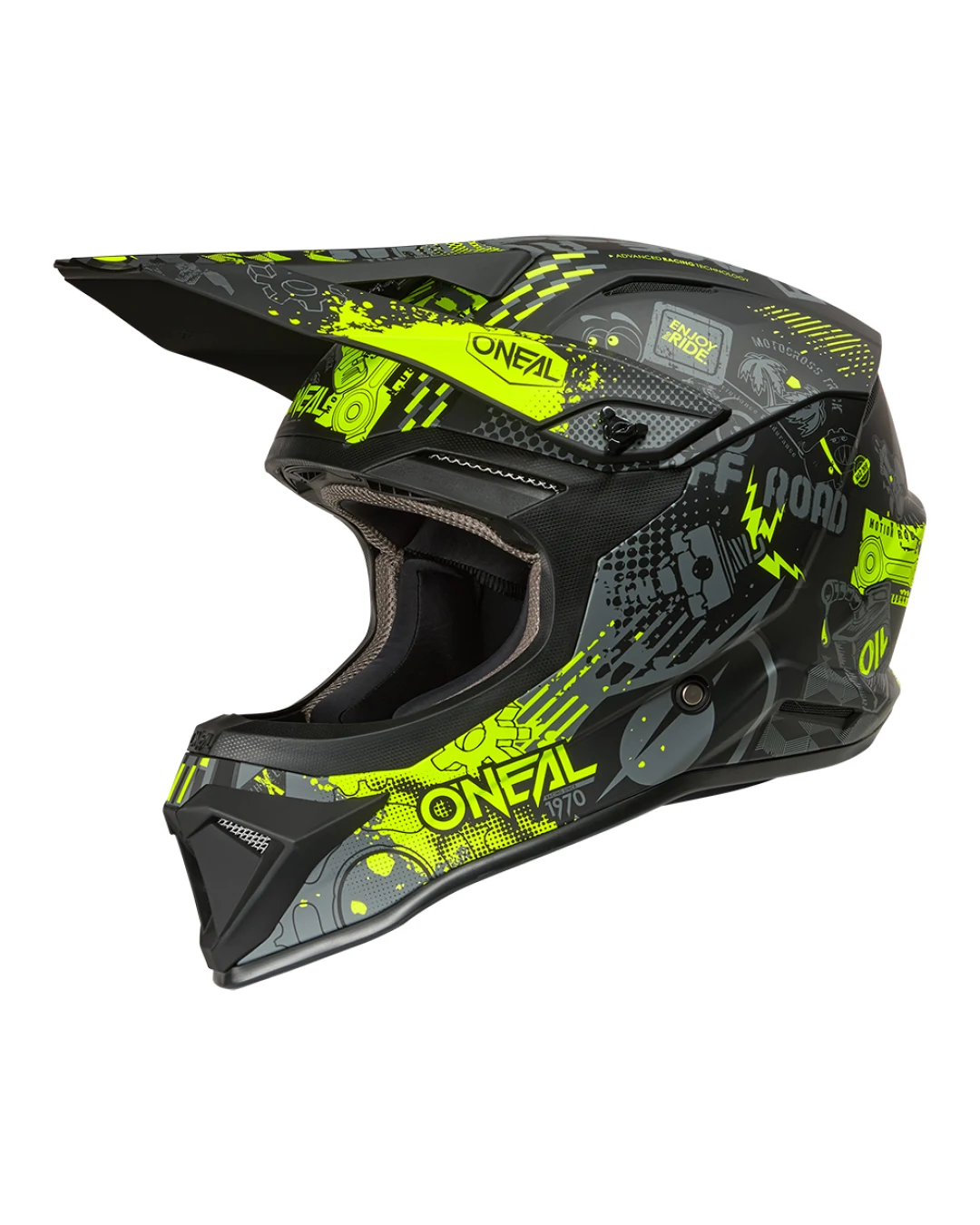 Каска O'NEAL 1SERIES VIBRANT BLACK/NEON YELLOW V.26