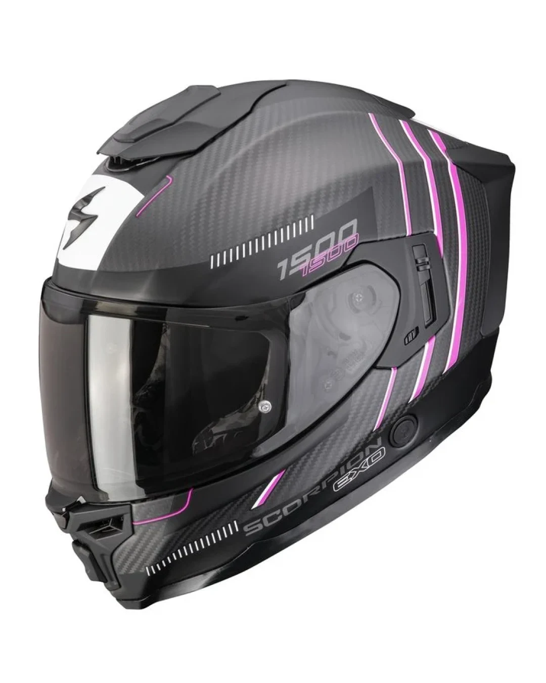 Каска SCORPION EXO-1500 CARBON AIR ZITY Matt Black-Pink