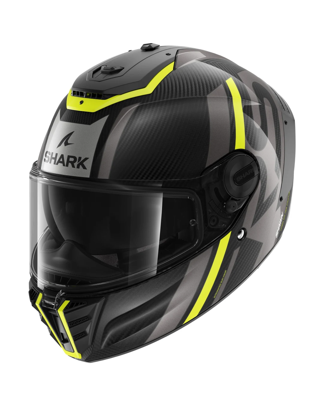 Каска SHARK SPARTAN RS CARBON SHAWN GLOSS BLACK/GRAY/YELLOW FLUO