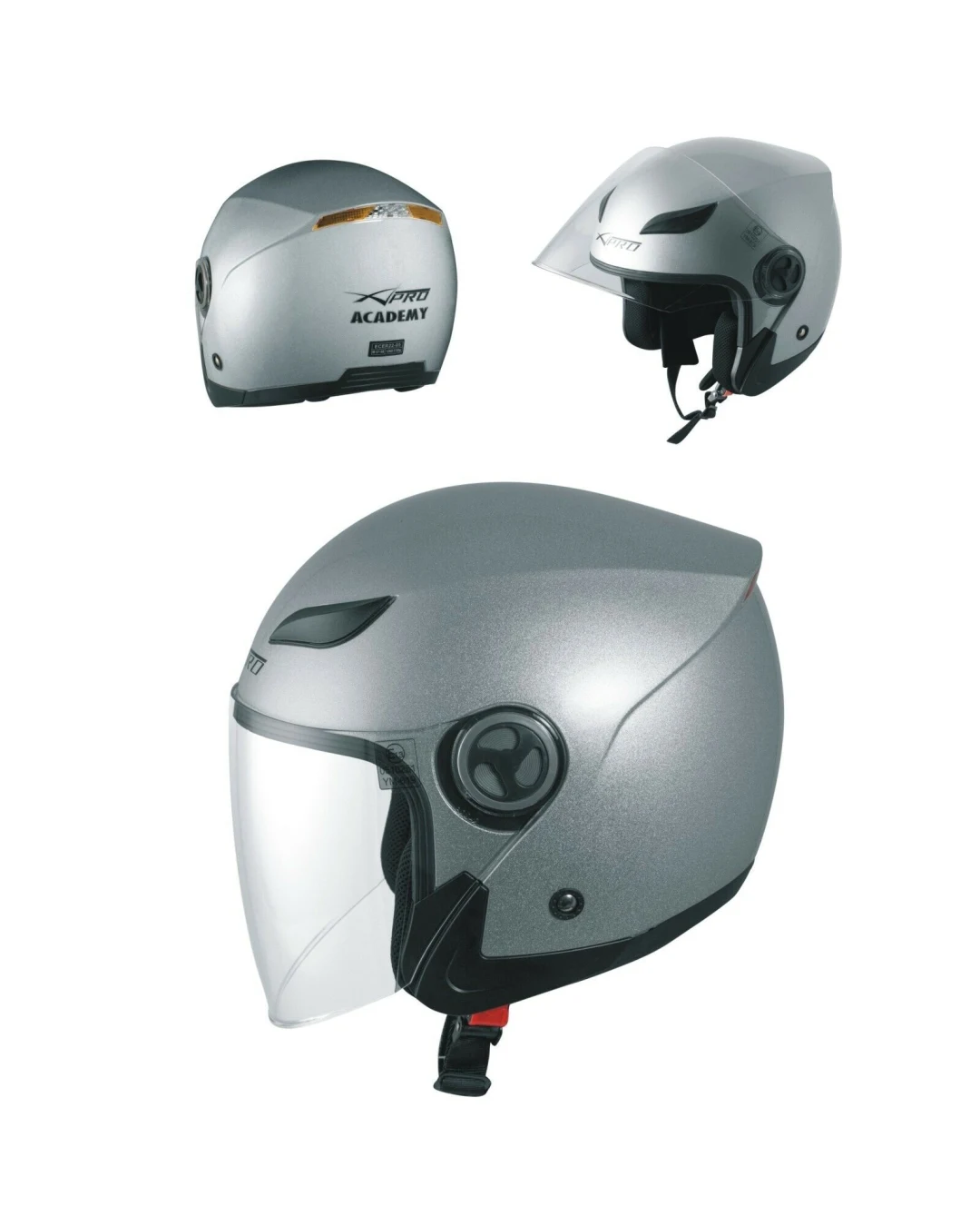 Каска за скутер A-PRO ENGRAVE SILVER