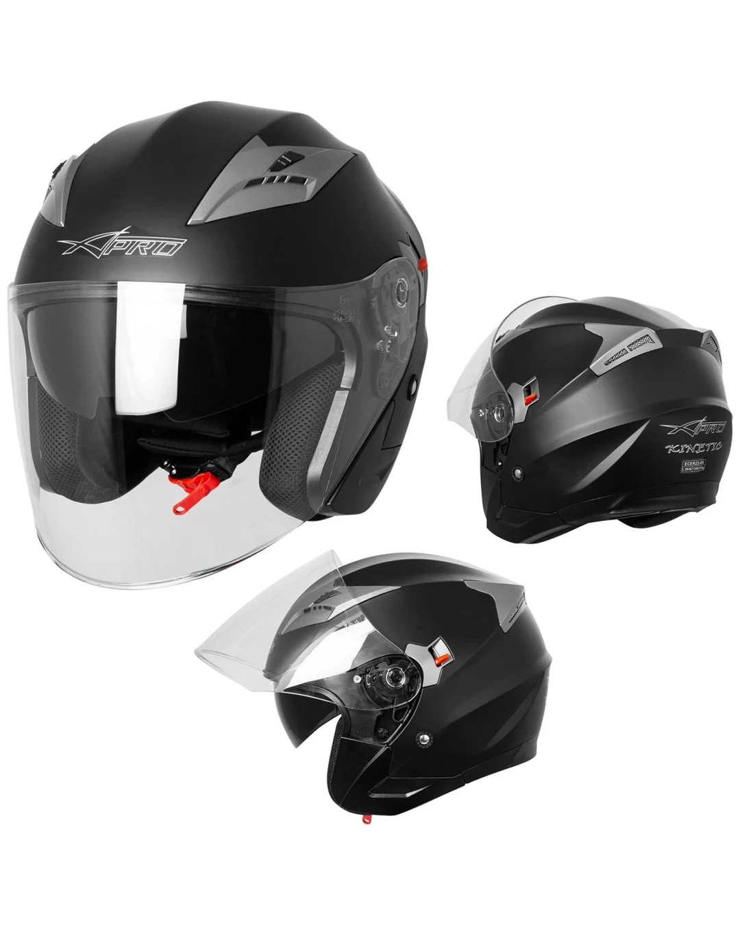 Каска за скутер A-PRO KINETIC MATT BLACK