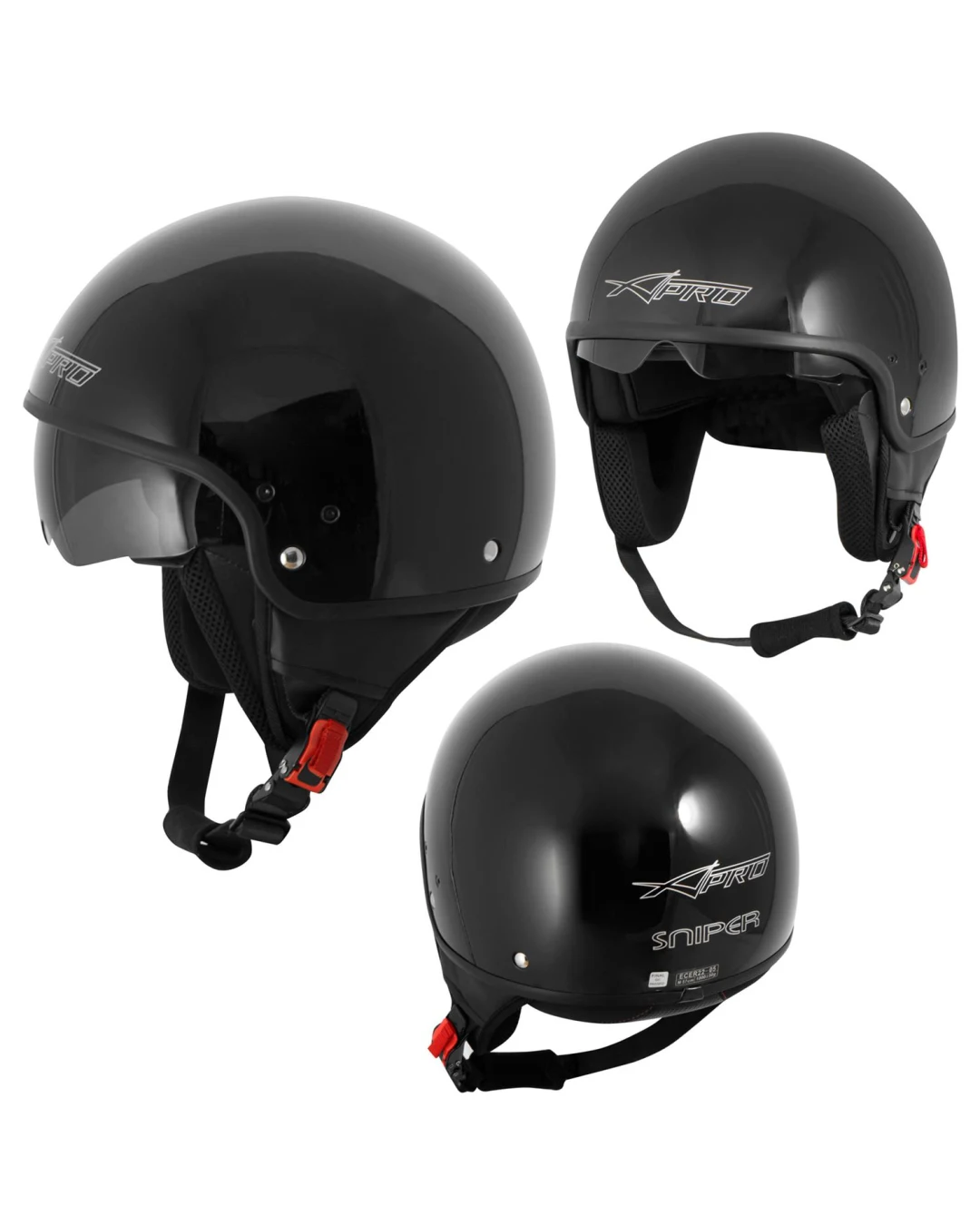 Каска за скутер A-PRO SNIPER BLACK