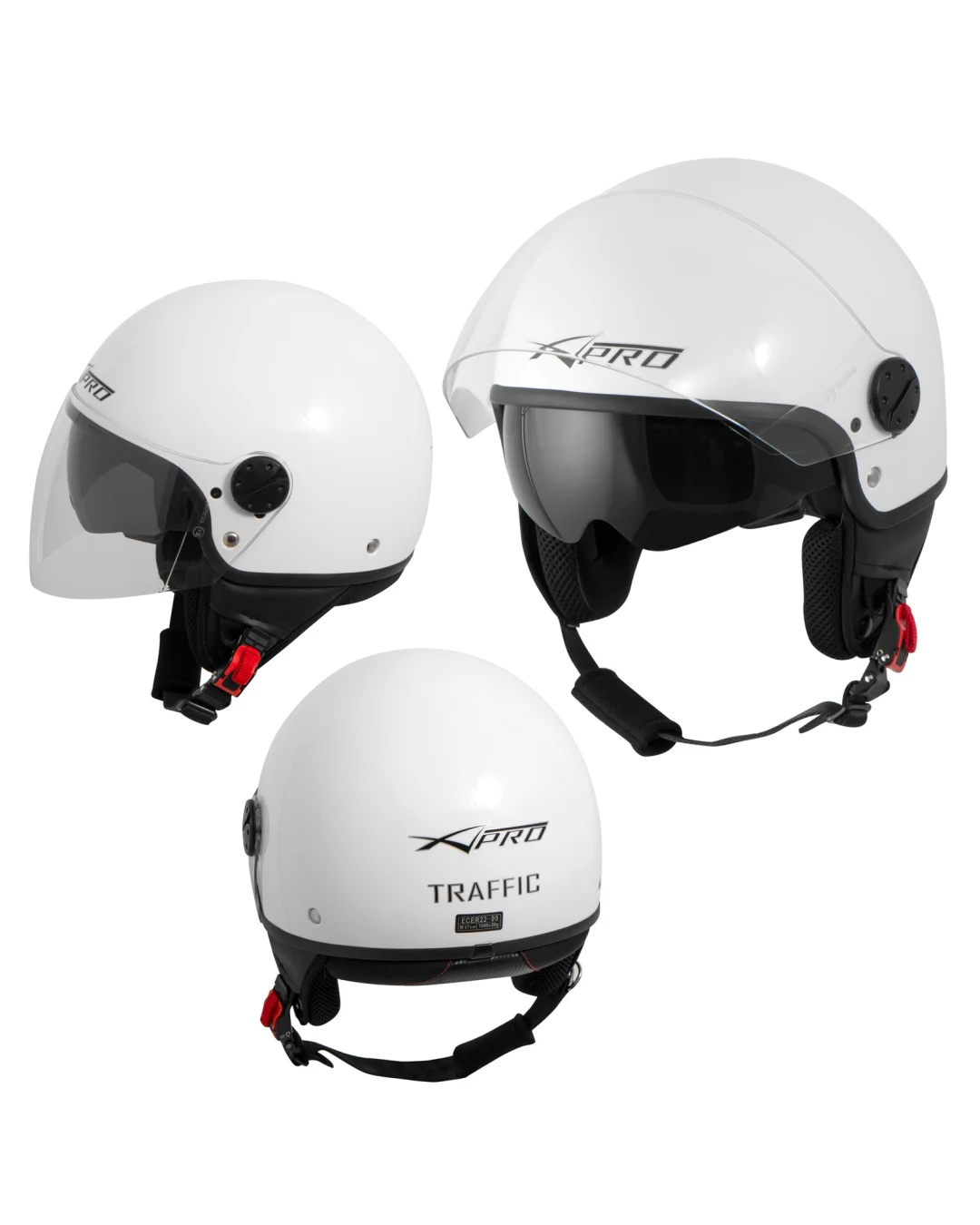 Каска за скутер A-PRO TRAFFIC WHITE