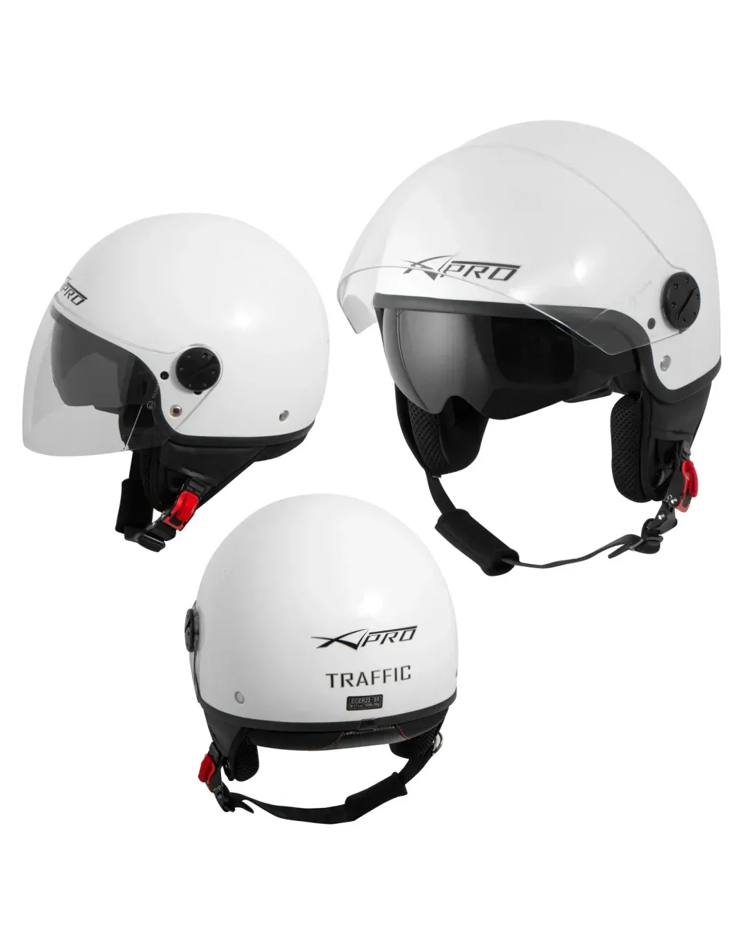 Каска за скутер A-PRO TRAFFIC WHITE