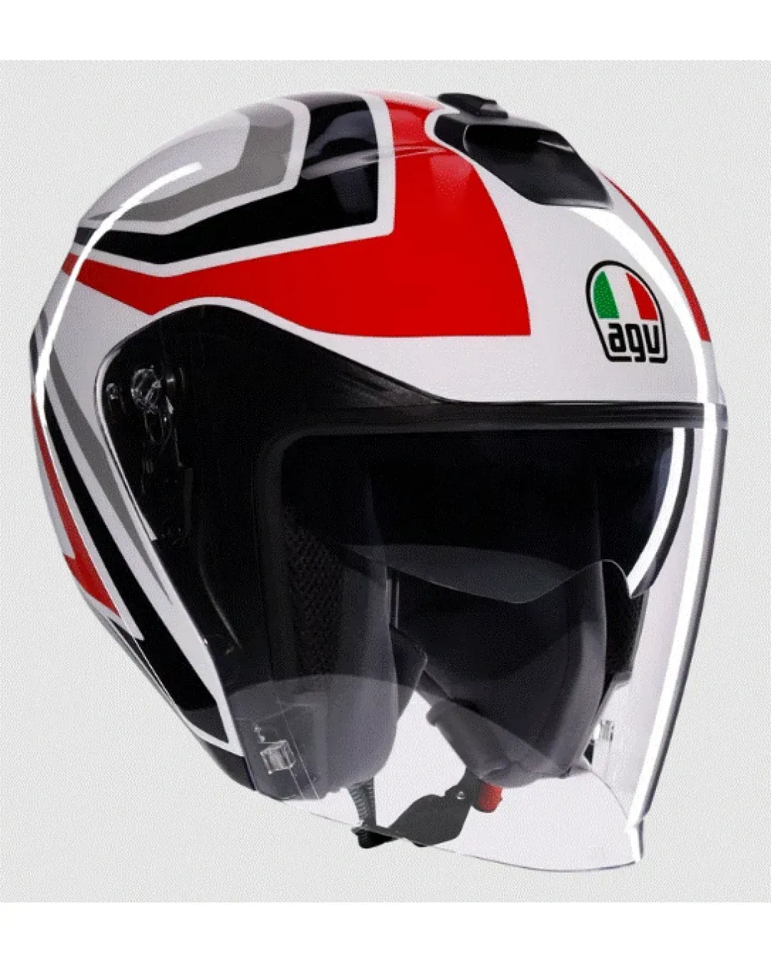 Каска за скутер AGV IRIDES TOLOSA BLACK/GREY/RED