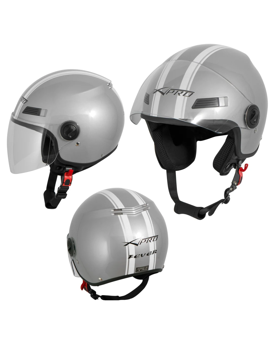 Каска за скутер FEVER SILVER