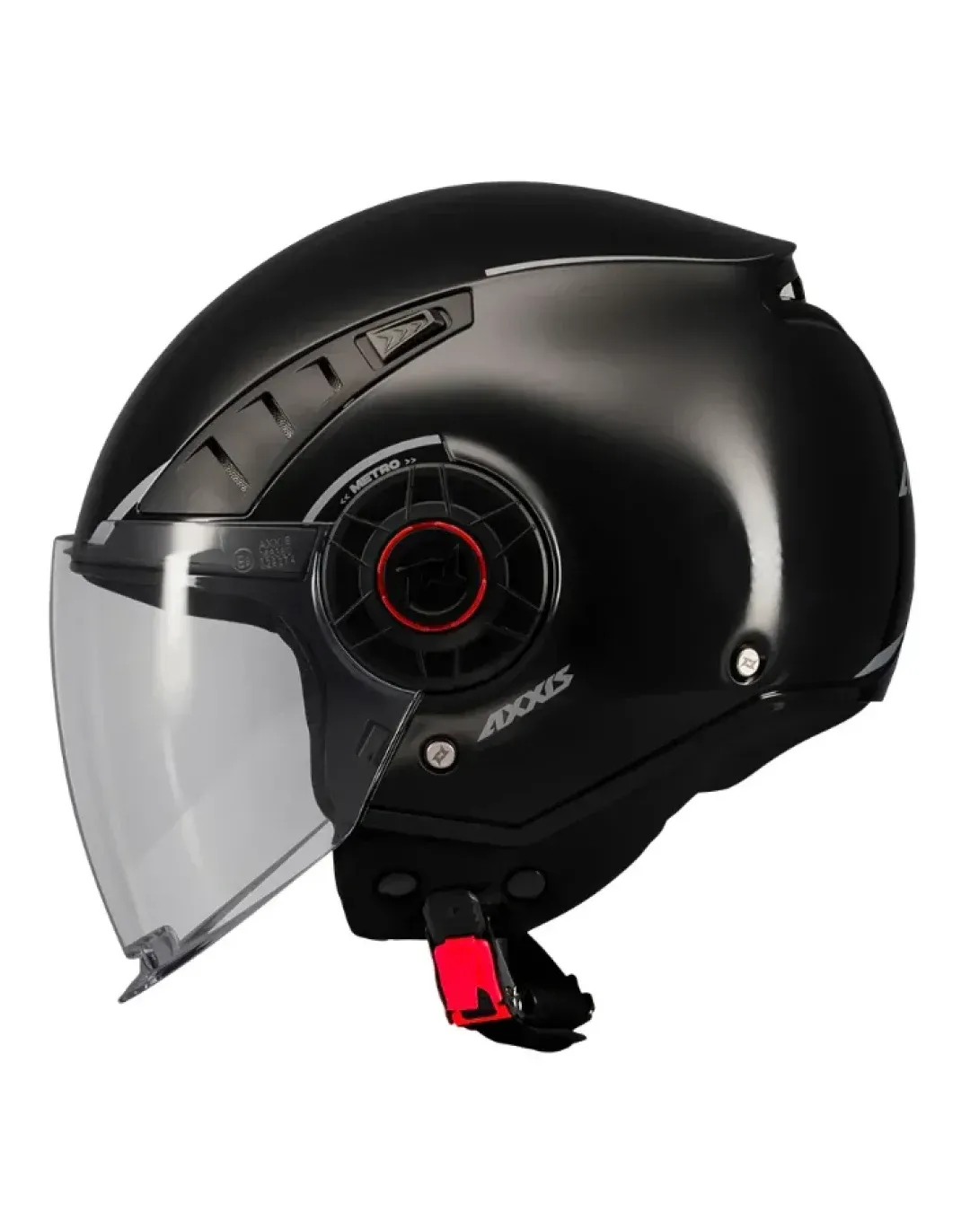 Каска за скутер Axxis Metro S Solid V2 A1 Black Gloss