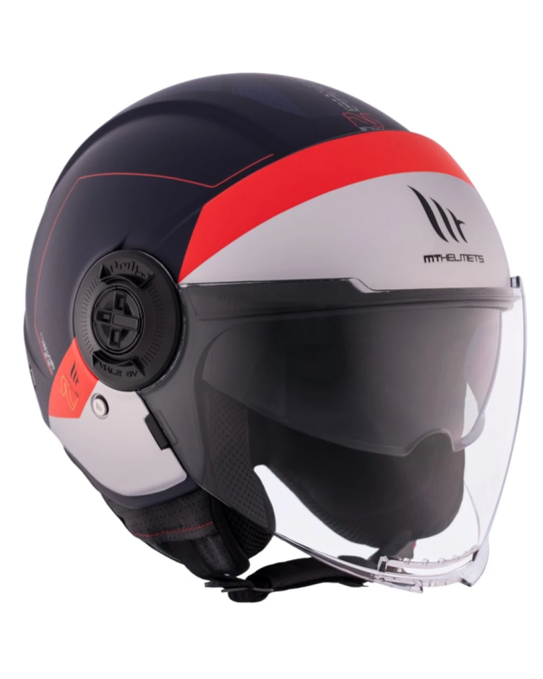 КАСКА ЗА СКУТЕР MT VIALE S SV 68 UNIT D7 MATT BLUE/WHITE/RED