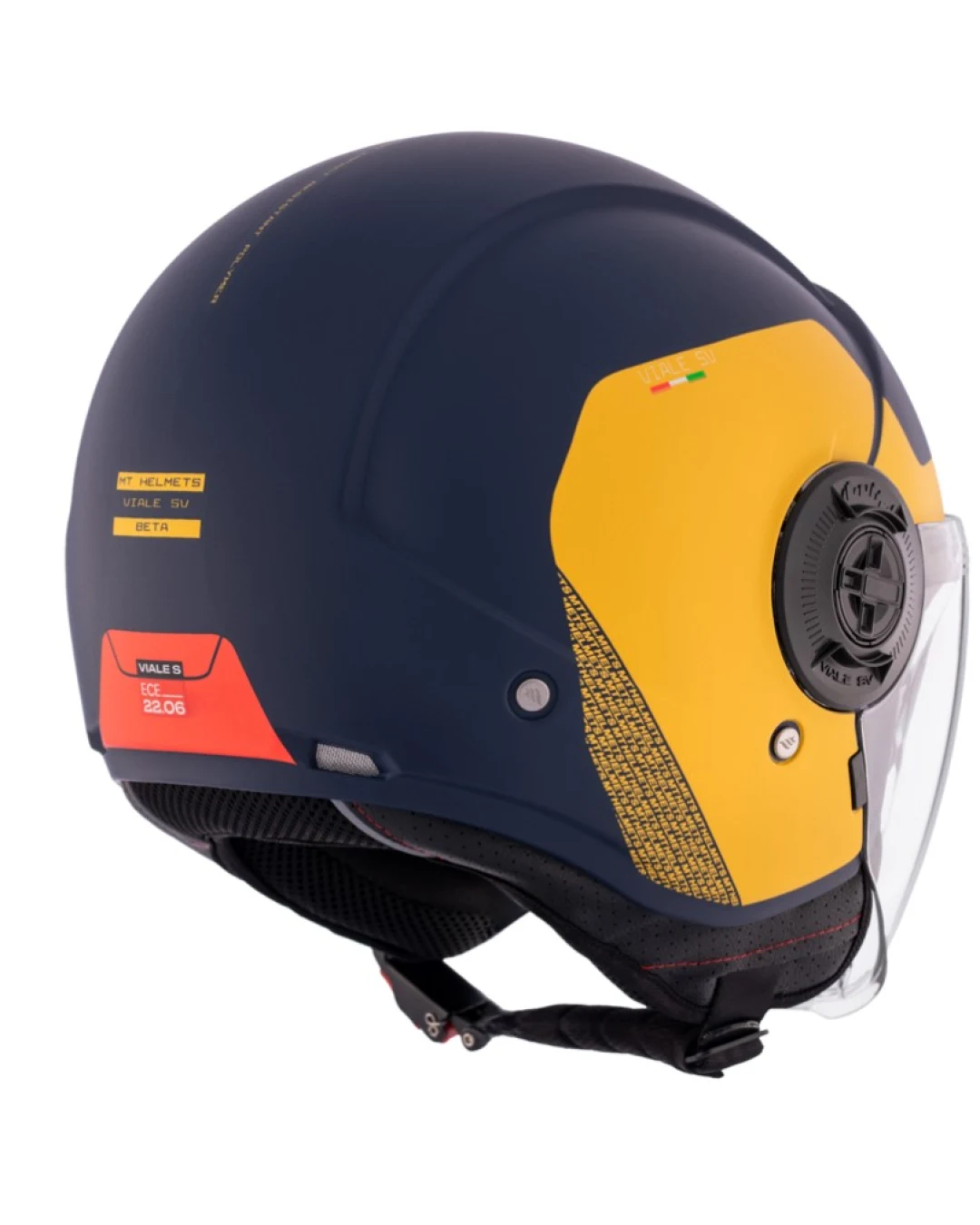 КАСКА ЗА СКУТЕР MT VIALE S SV BETA D3 MATT BLACK/YELLOW