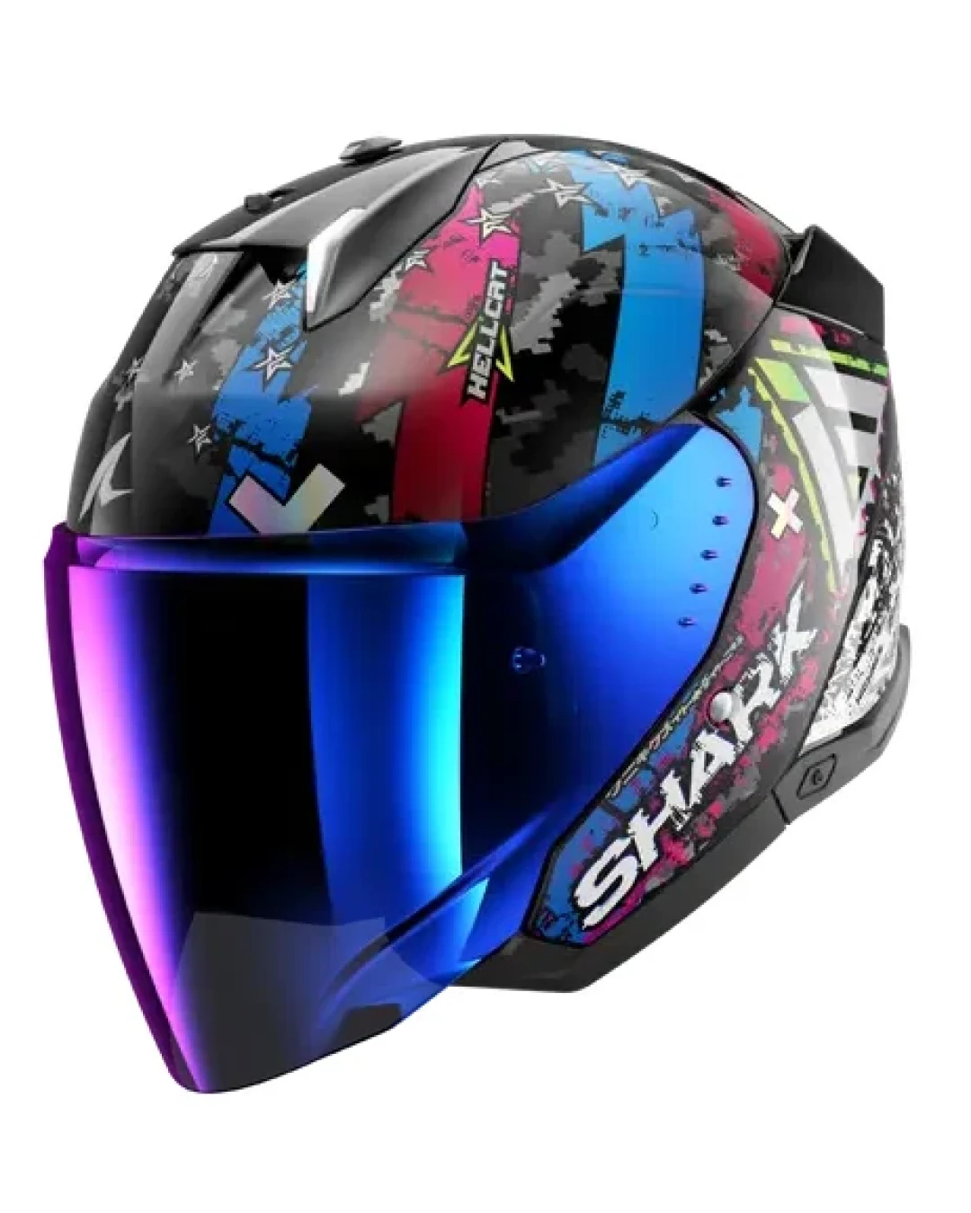 Каска за скутер SHARK SKWAL i3 JET HELLCAT Black / Blue