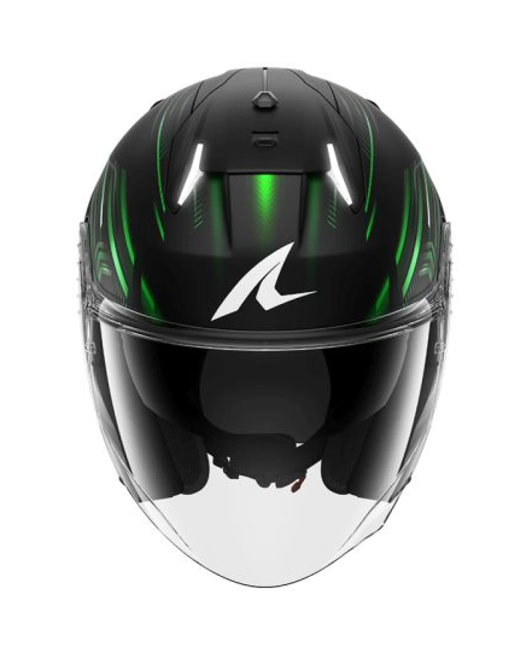 Каска за скутер SHARK SKWAL i3 JET LIGHT-BLUR MAT BLACK/GREEN