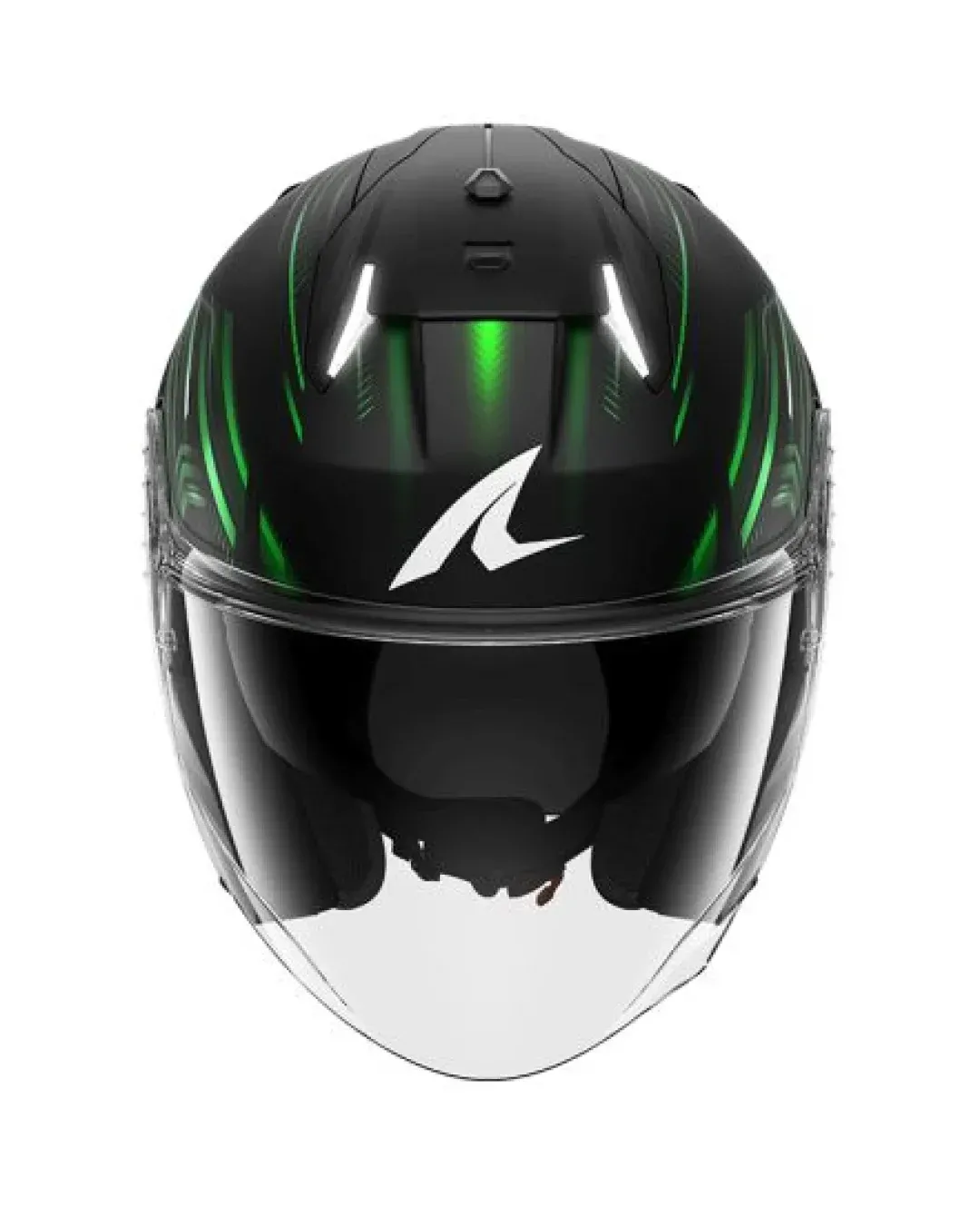Каска за скутер SHARK SKWAL i3 JET LIGHT-BLUR MAT BLACK/GREEN